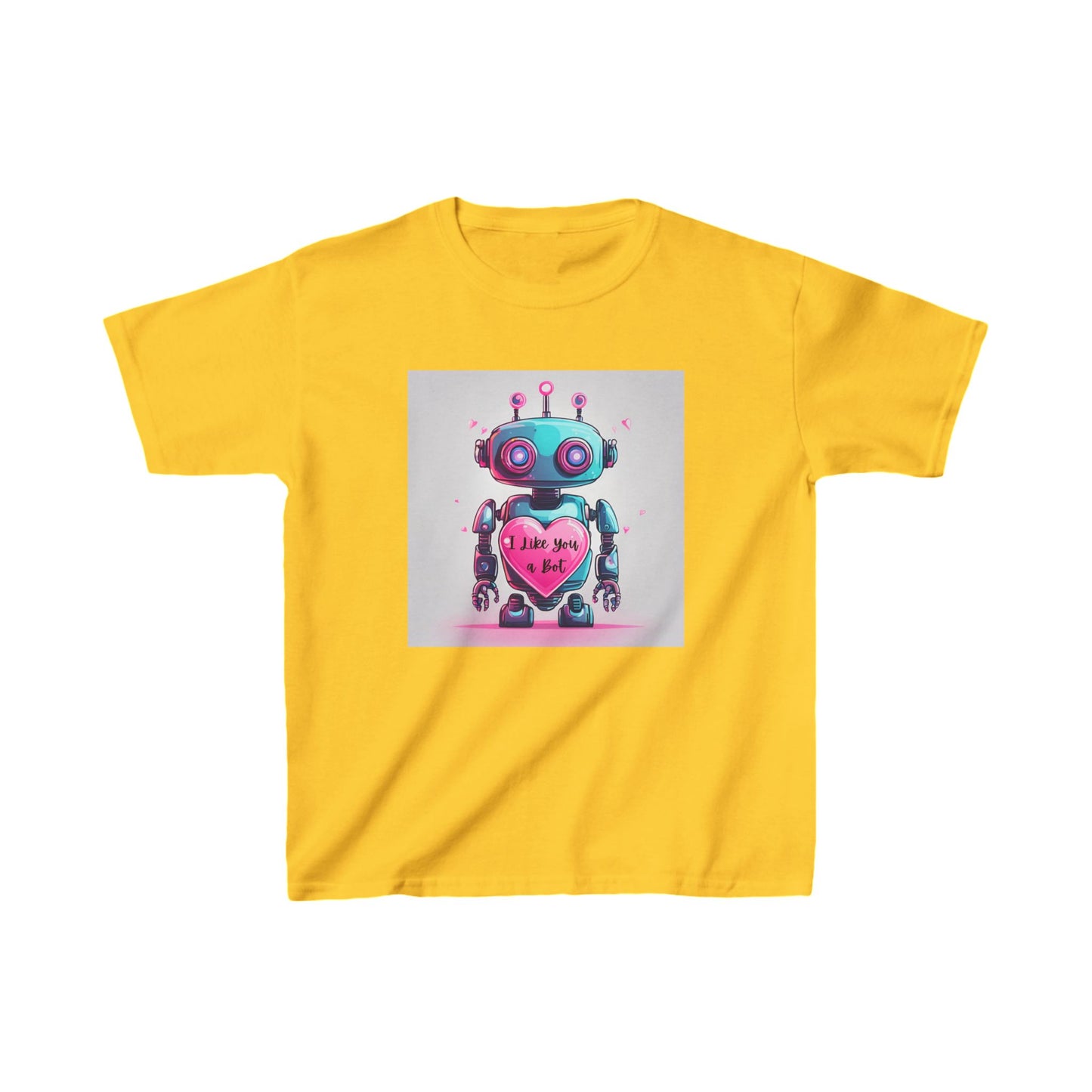 I Like You a Bot - Blue Robot Valentine's Kids Tee