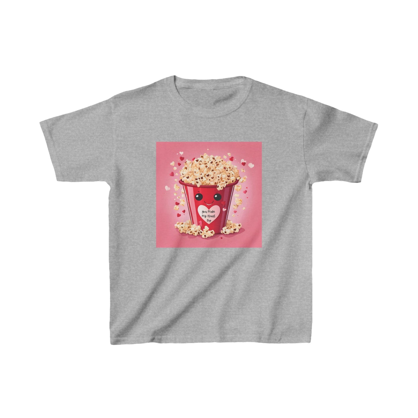 You Make My Heart Pop - Smiling Popcorn Valentine Kids Tee