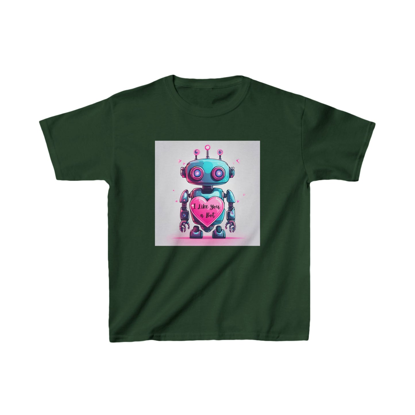 I Like You a Bot - Blue Robot Valentine's Kids Tee