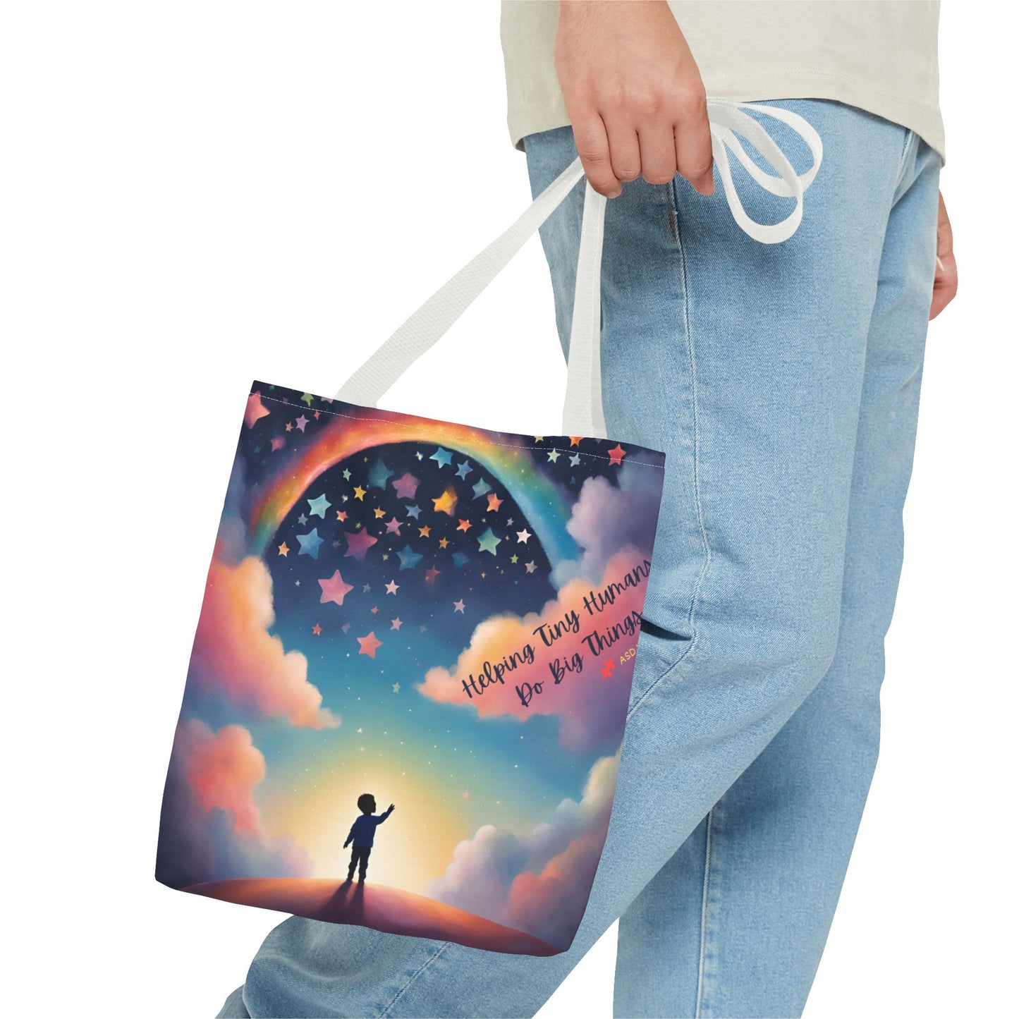 Helping Tiny Humans Do Big Things Tote - Inspiring Kids to Reach for the Stars