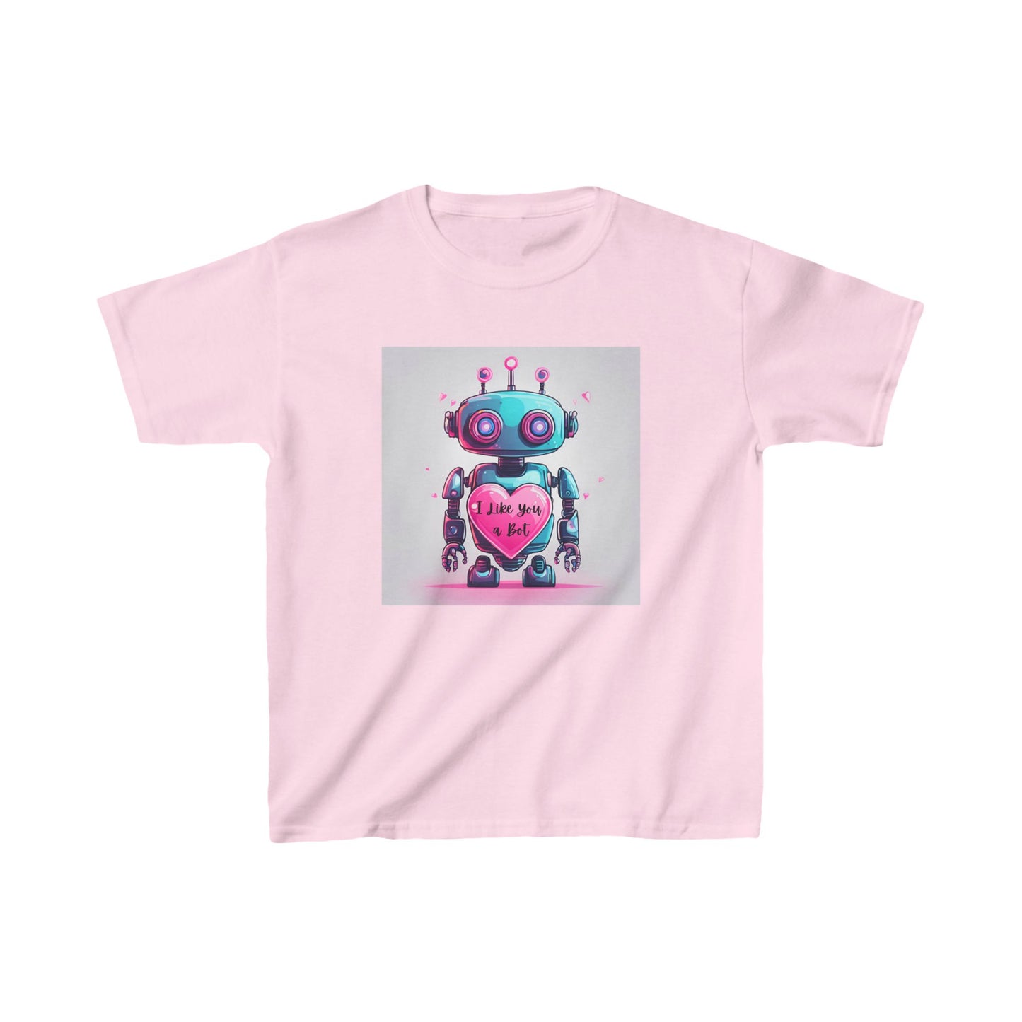 I Like You a Bot - Blue Robot Valentine's Kids Tee