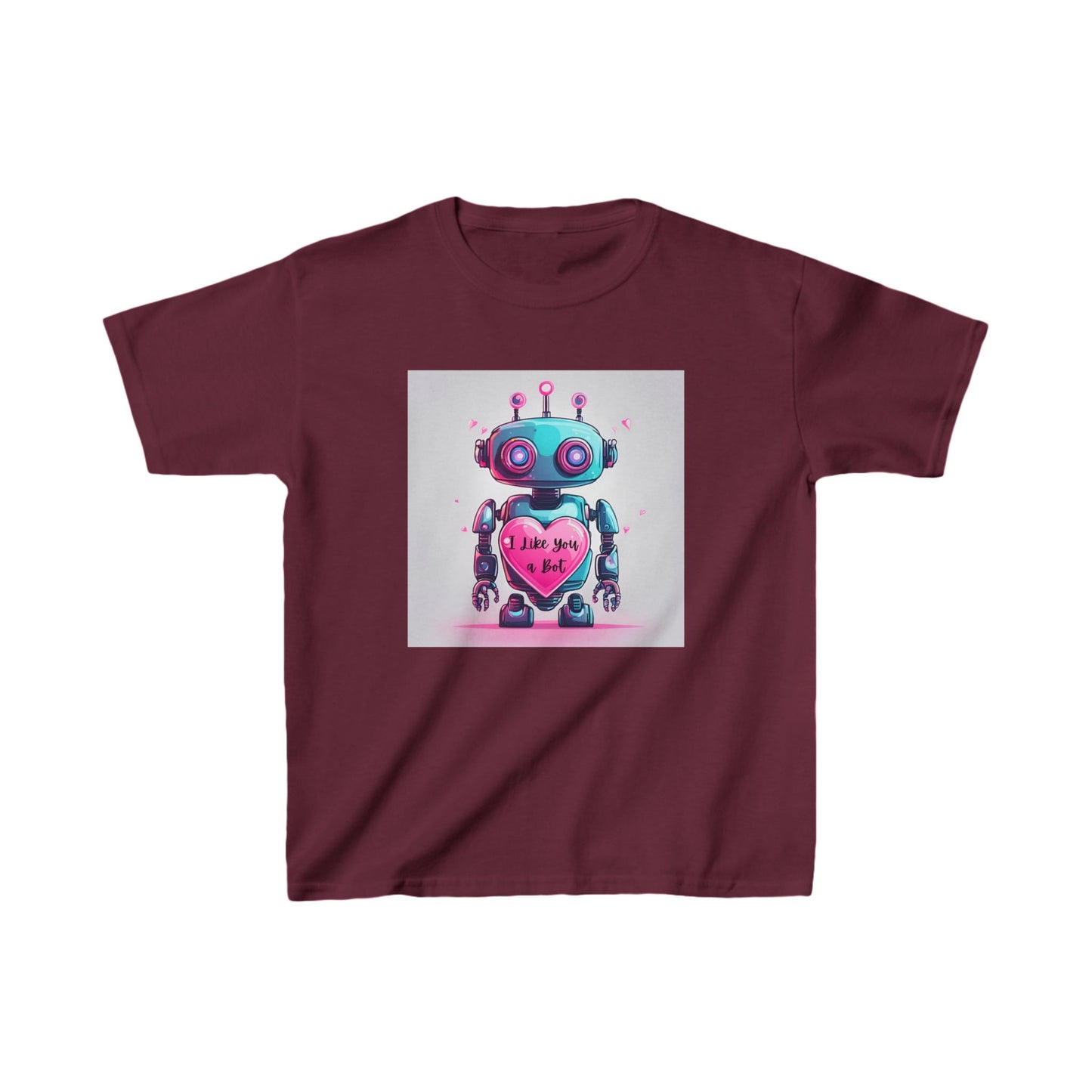 I Like You a Bot - Blue Robot Valentine's Kids Tee
