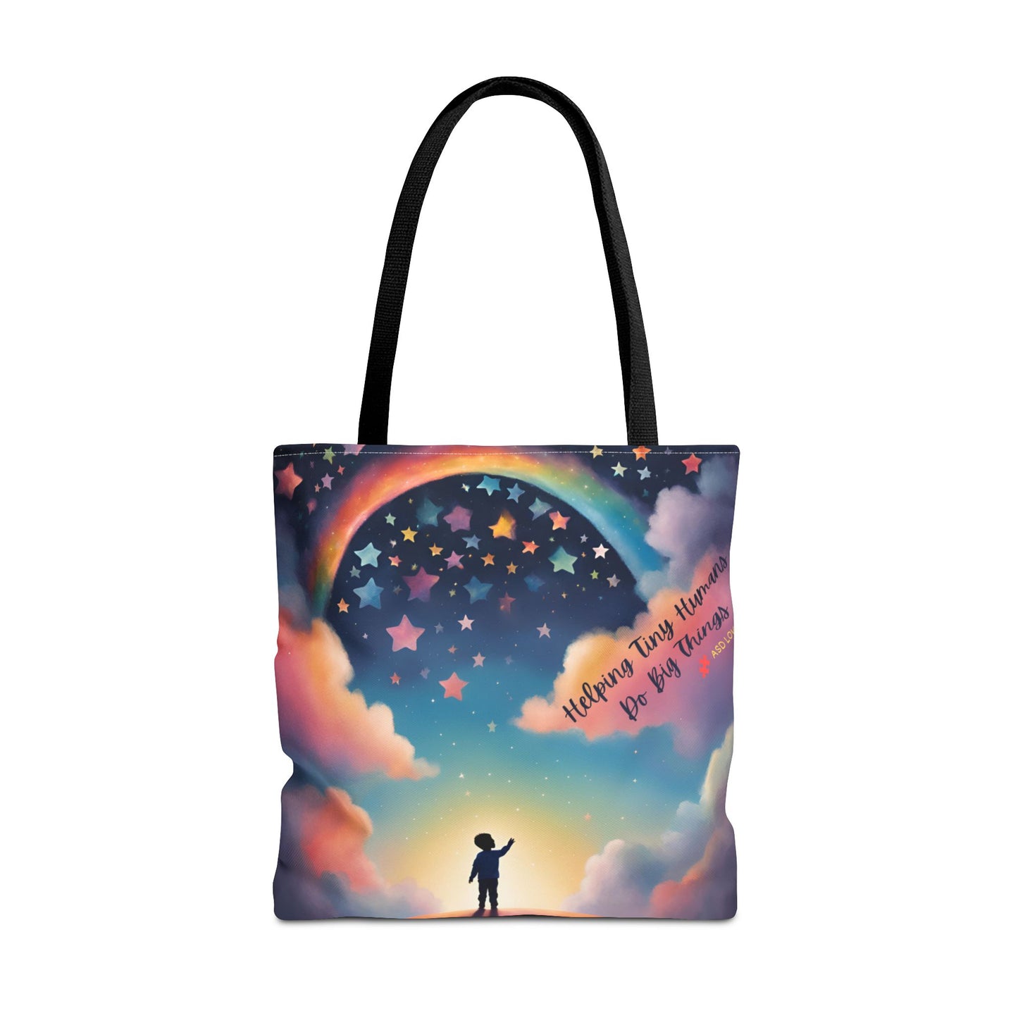 Helping Tiny Humans Do Big Things Tote - Inspiring Kids to Reach for the Stars