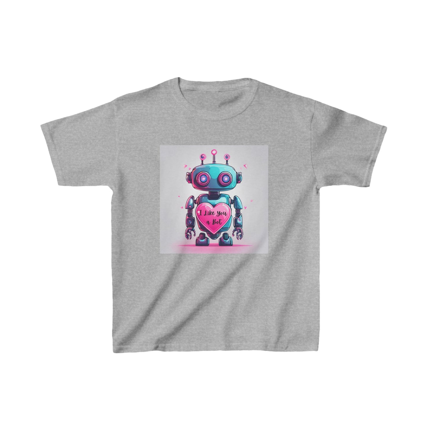 I Like You a Bot - Blue Robot Valentine's Kids Tee
