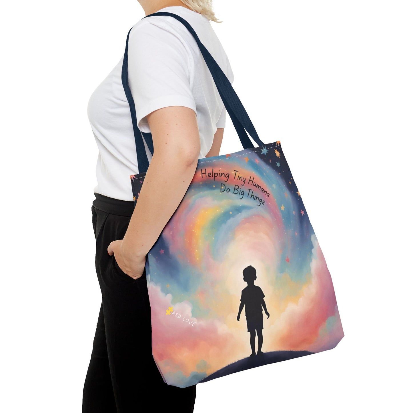 Helping Tiny Humans Do Big Things Tote - Inspiring Kids to Reach for the Stars