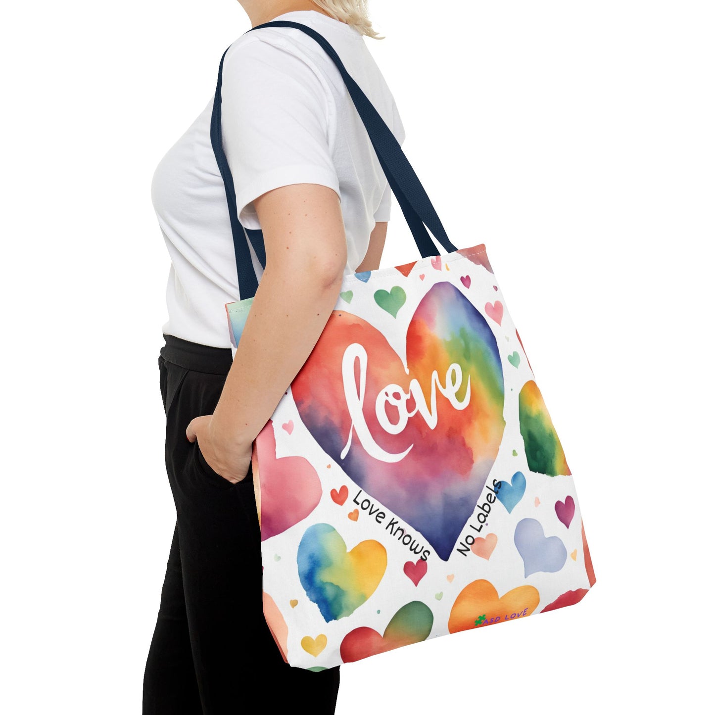 Love Knows No Labels - Hearts, Hearts, Hearts Tote Bag - Embrace Every Difference