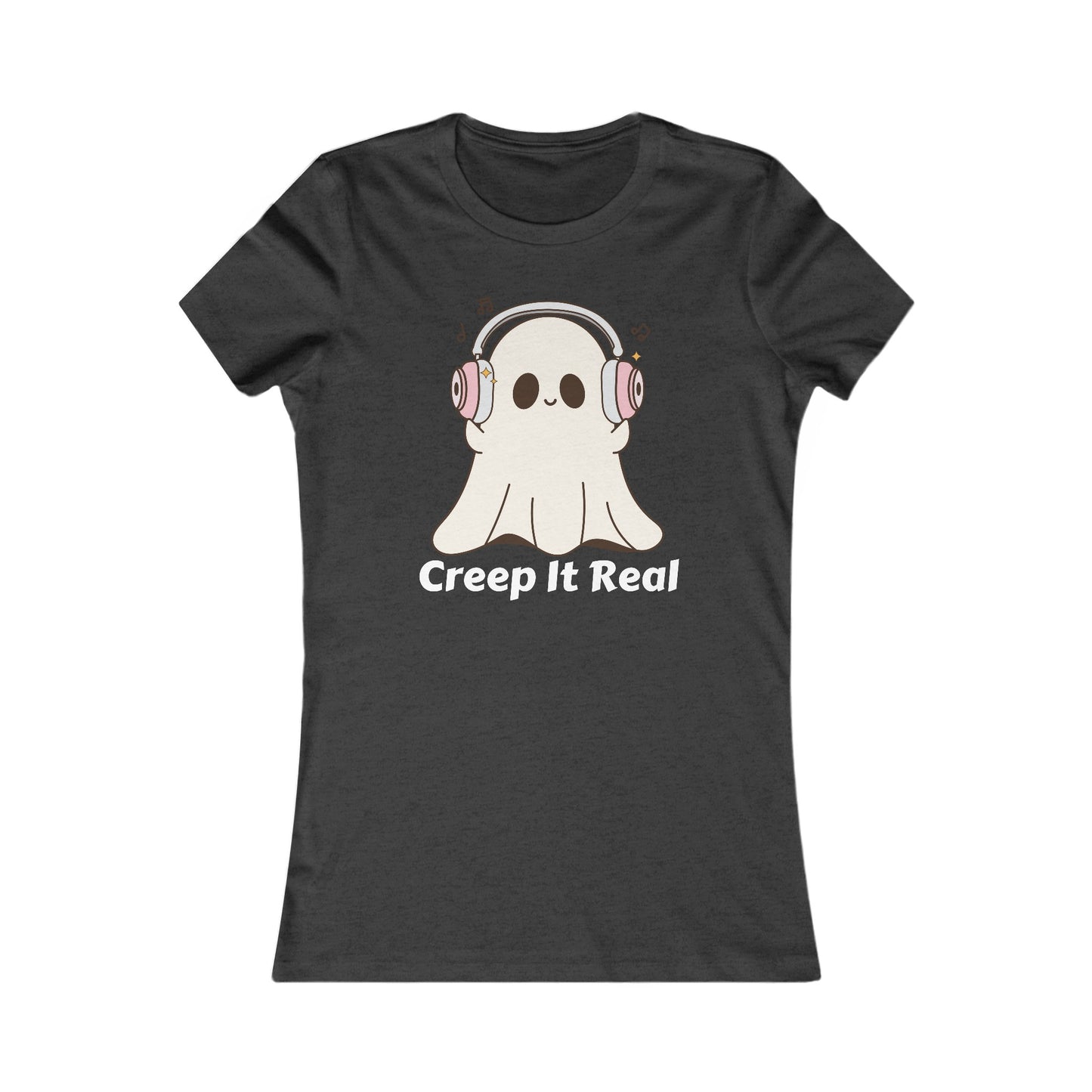 Creep It Real (WF) - Fun Ghost Halloween Tee - Ghost with Headphones