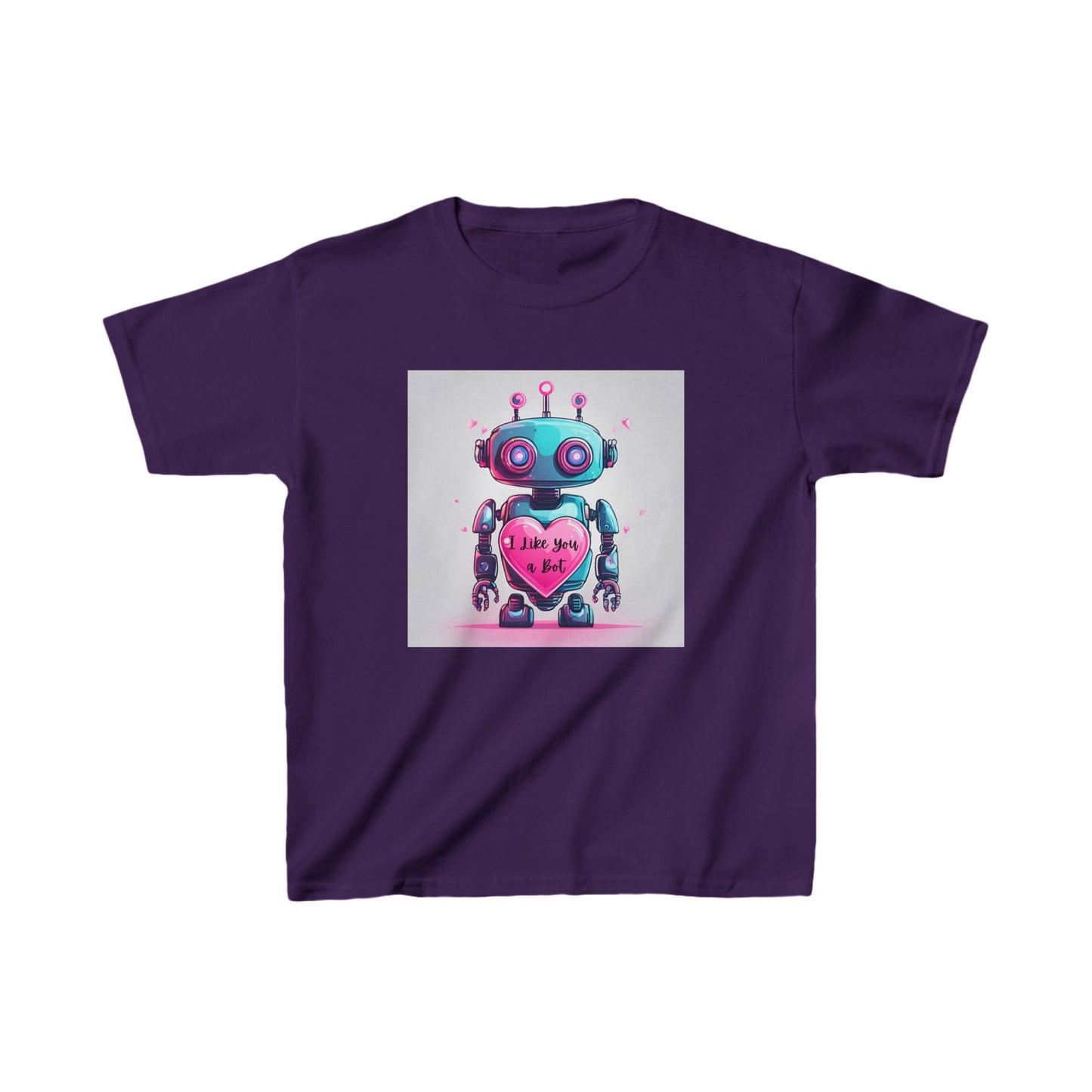 I Like You a Bot - Blue Robot Valentine's Kids Tee
