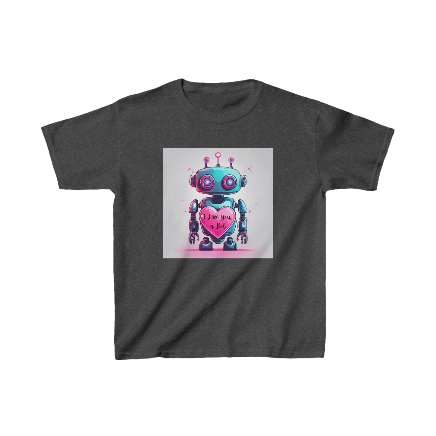 I Like You a Bot - Blue Robot Valentine's Kids Tee
