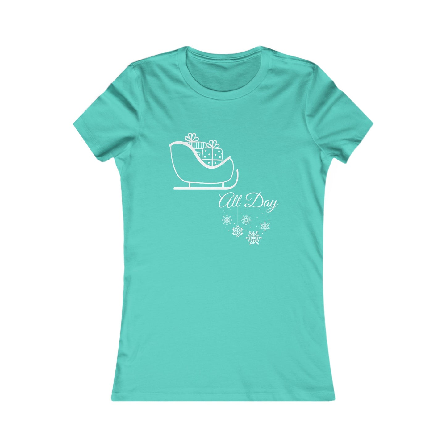 Sleigh All Day Christmas Shirt - Cute Sleigh and Snowflake Festive Holiday Tee