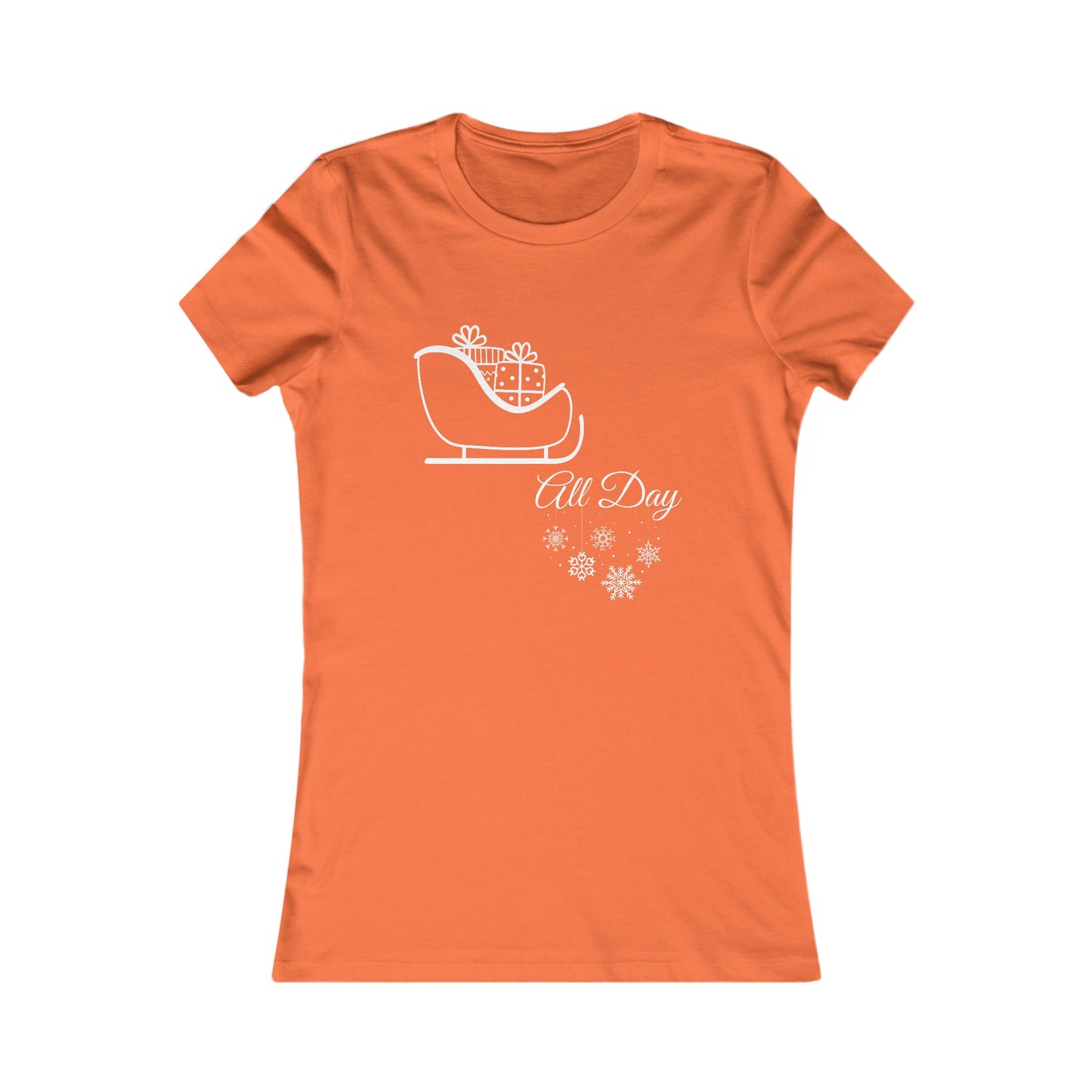 Sleigh All Day Christmas Shirt - Cute Sleigh and Snowflake Festive Holiday Tee