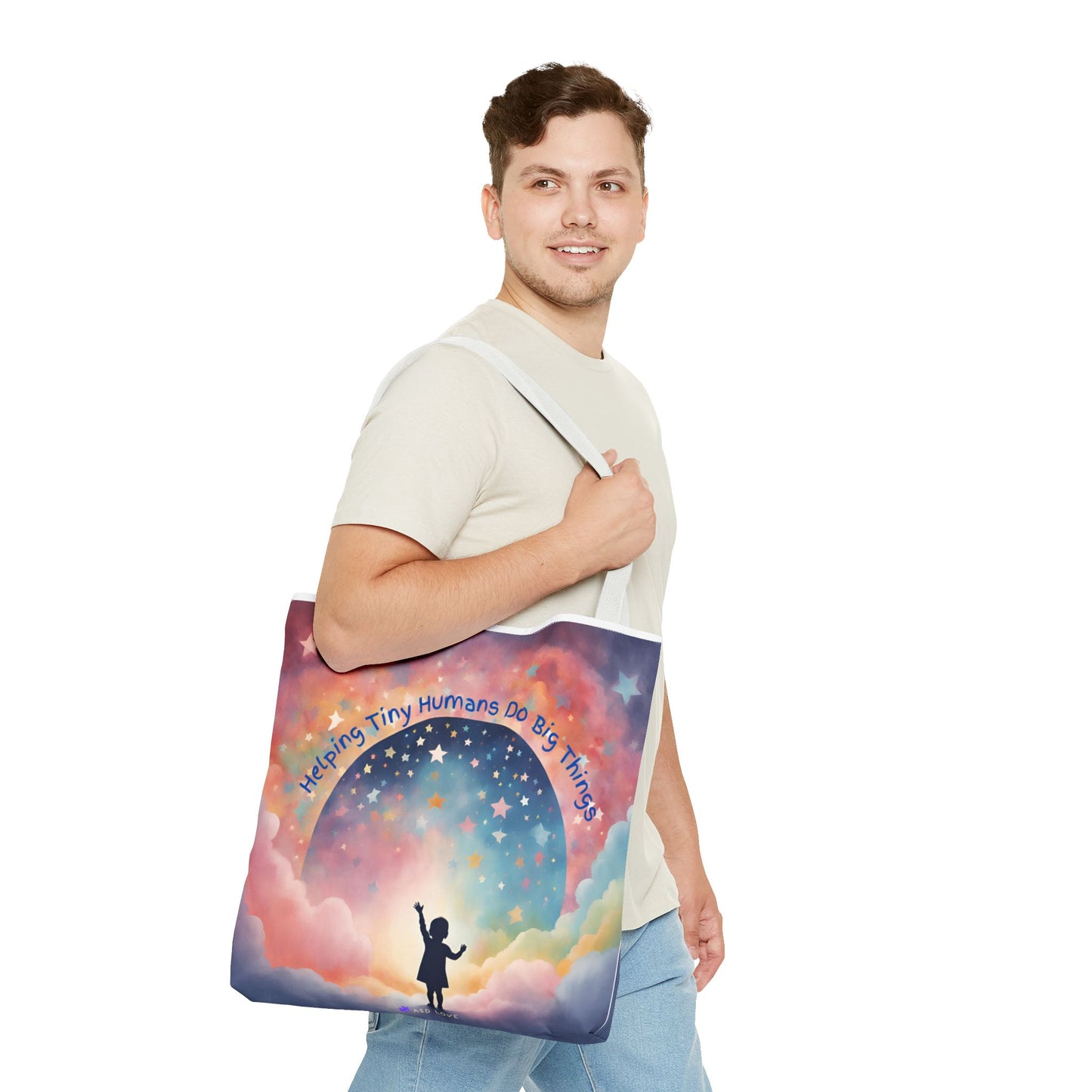 Helping Tiny Humans Do Big Things Tote - Inspiring Kids to Reach for the Stars