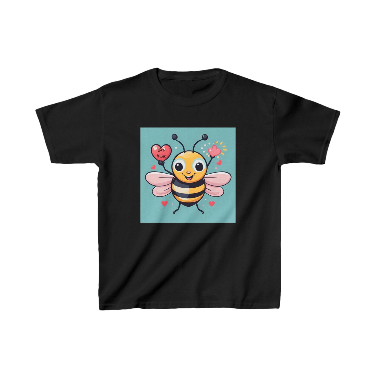 Bee Mine - Heart LIfting Bumble Bee Valentine's Kids Tee