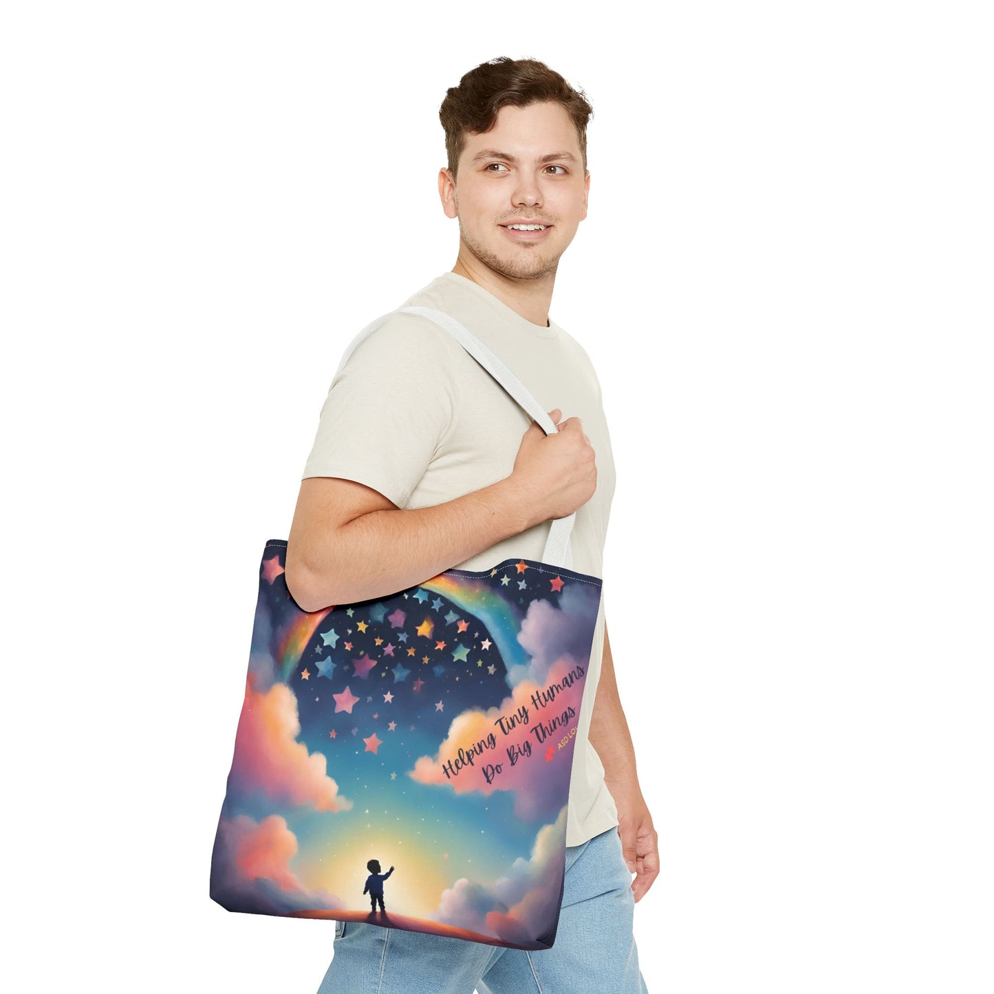 Helping Tiny Humans Do Big Things Tote - Inspiring Kids to Reach for the Stars
