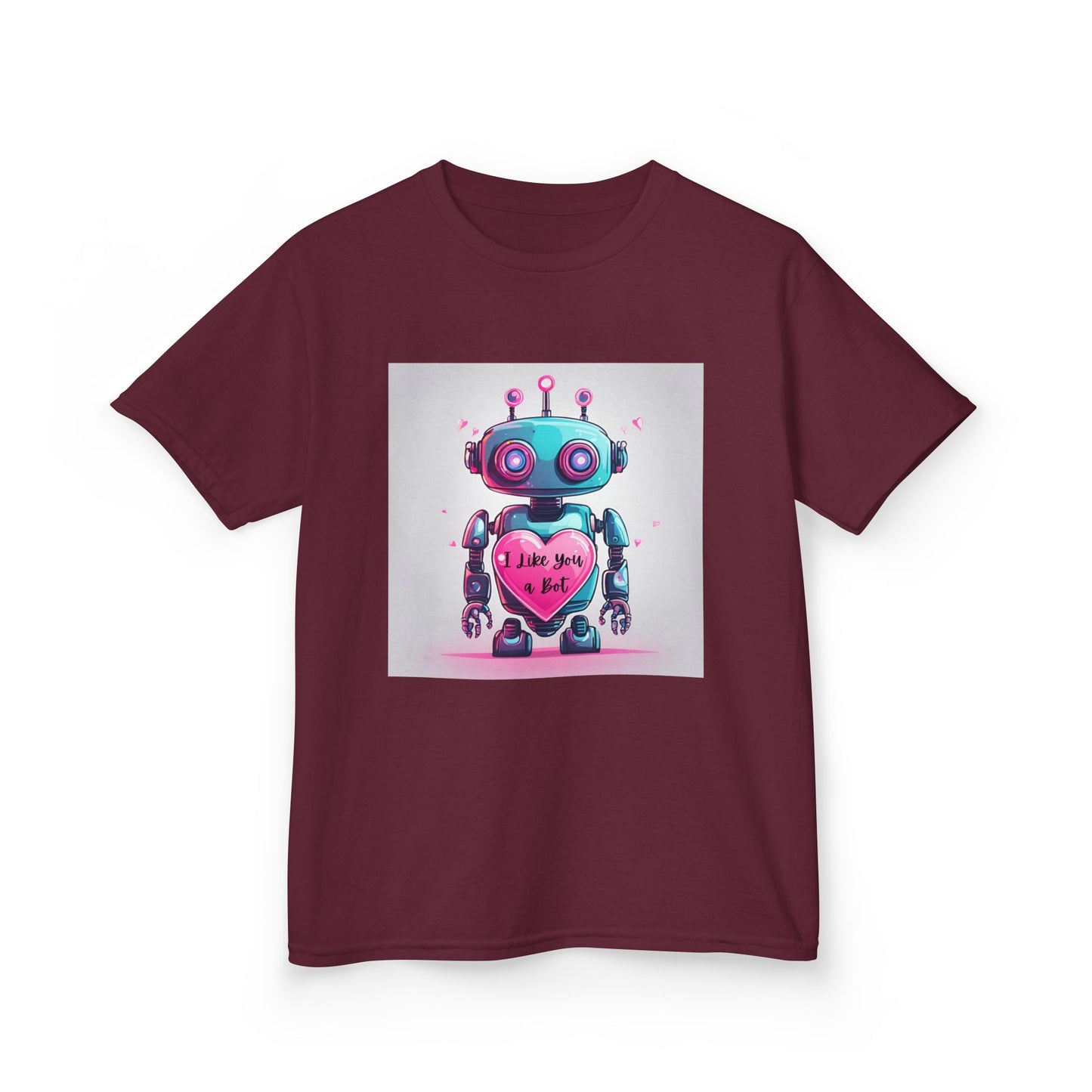 I Like You a Bot - Blue Robot Valentine's Kids Tee