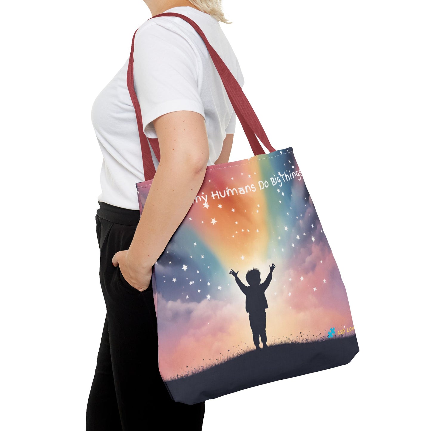 Helping Tiny Humans Do Big Things Tote - Inspiring Kids to Reach for the Stars