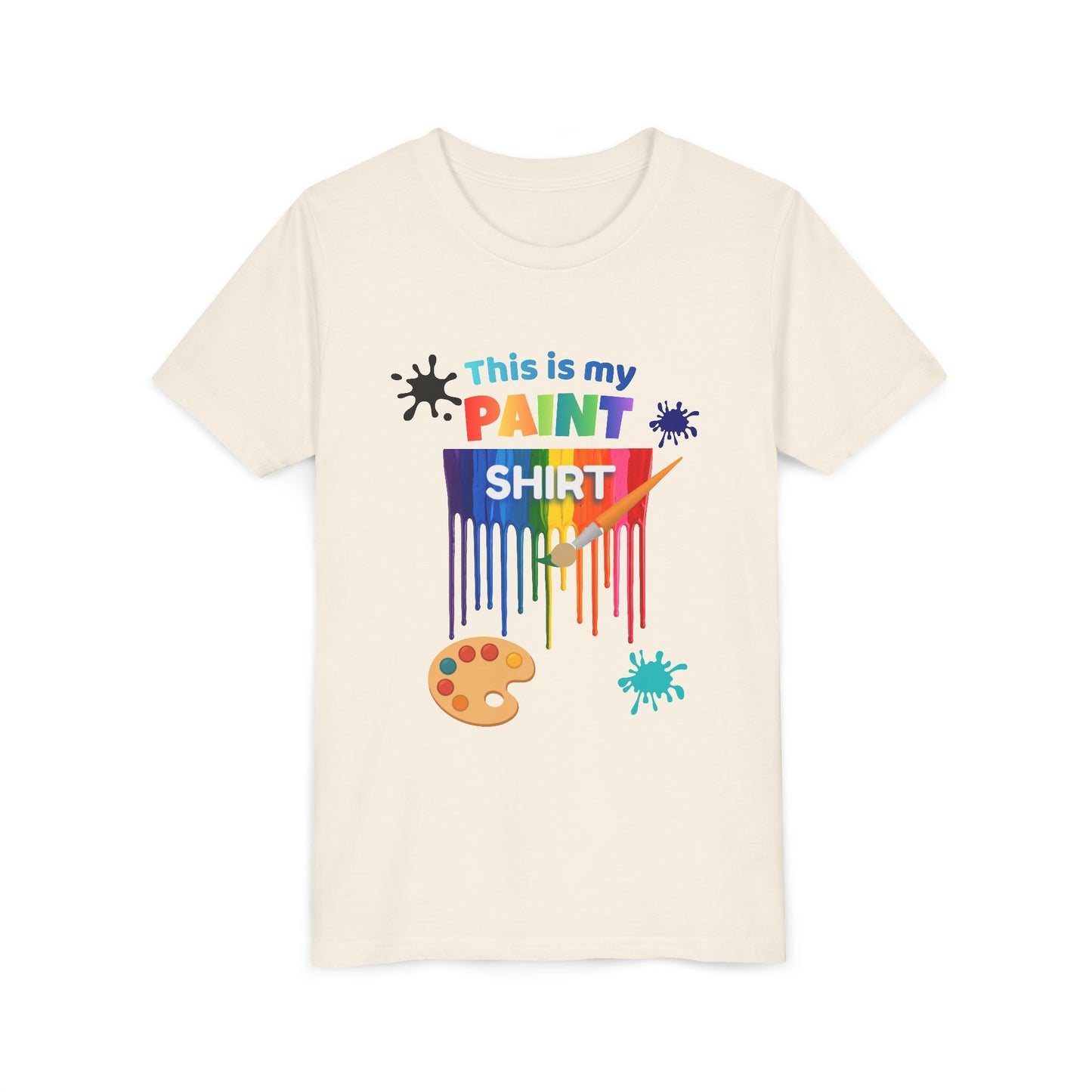 This Is My Paint Shirt Youth Tee | Rainbow Paint Drip Art Palette