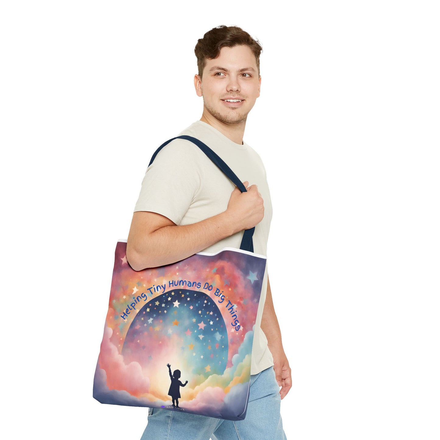 Helping Tiny Humans Do Big Things Tote - Inspiring Kids to Reach for the Stars