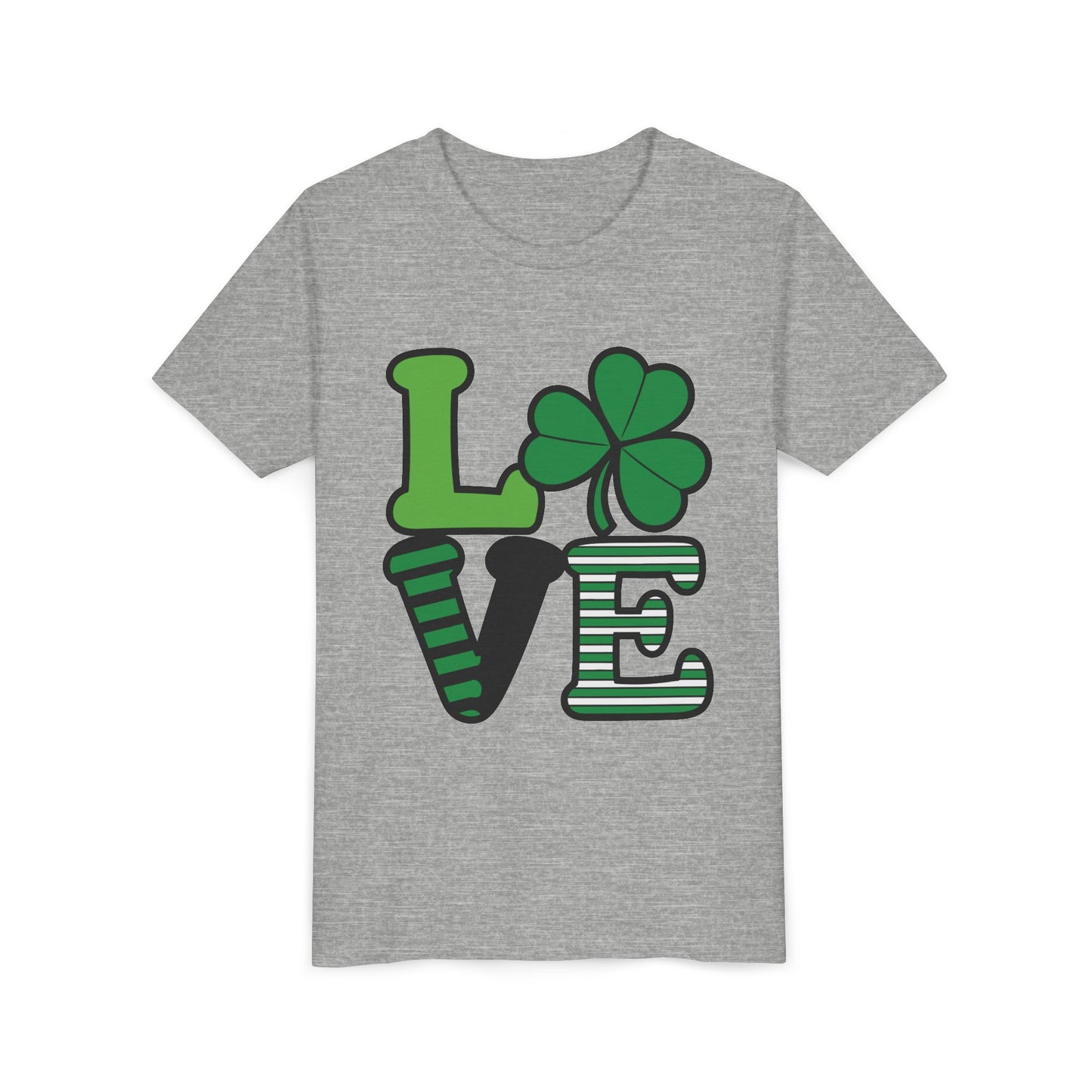 LOVE Shamrock Youth Tee | St. Patrick's Day Clover Graphic