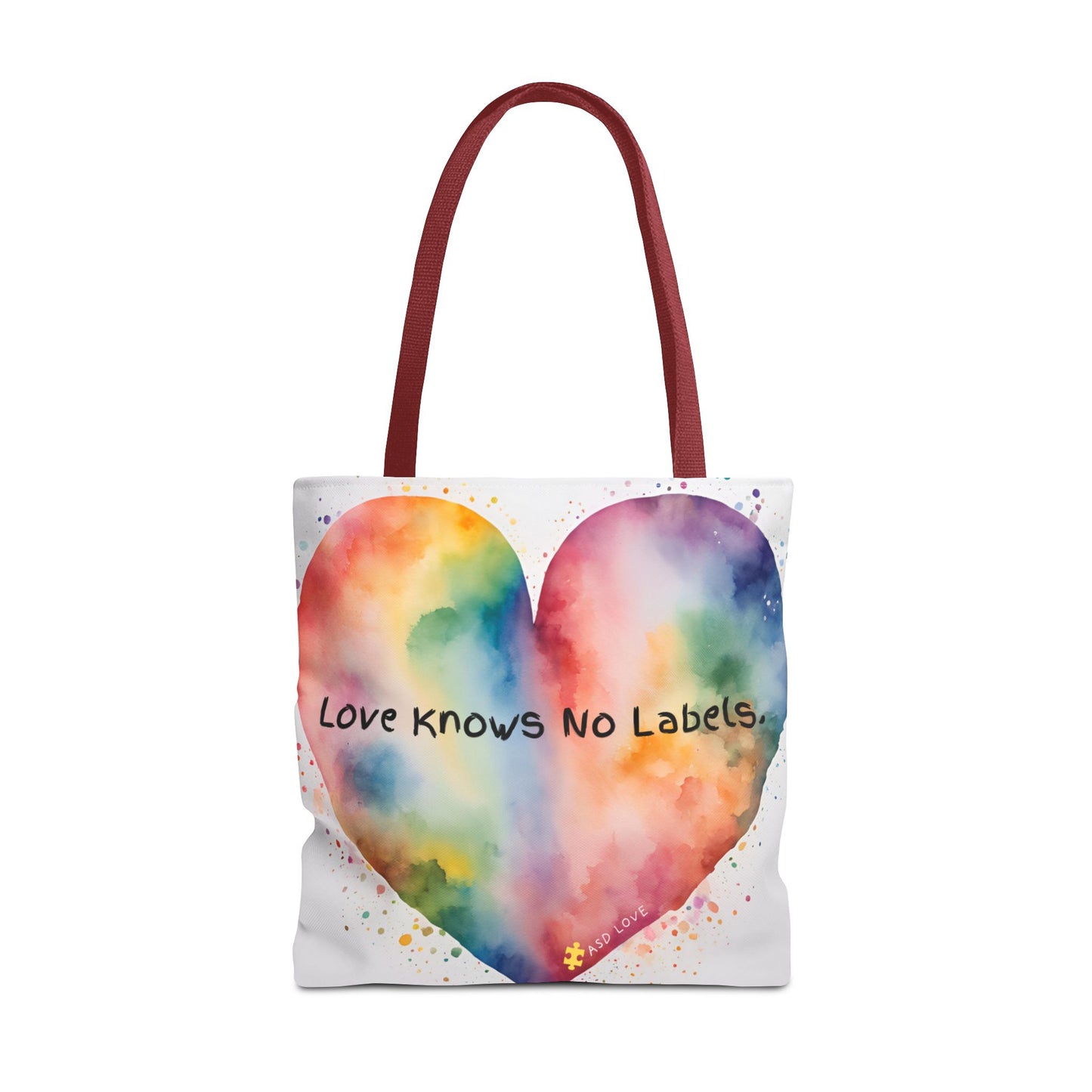 Love Knows No Labels - Big Heart Tote Bag - Show Your True Colors