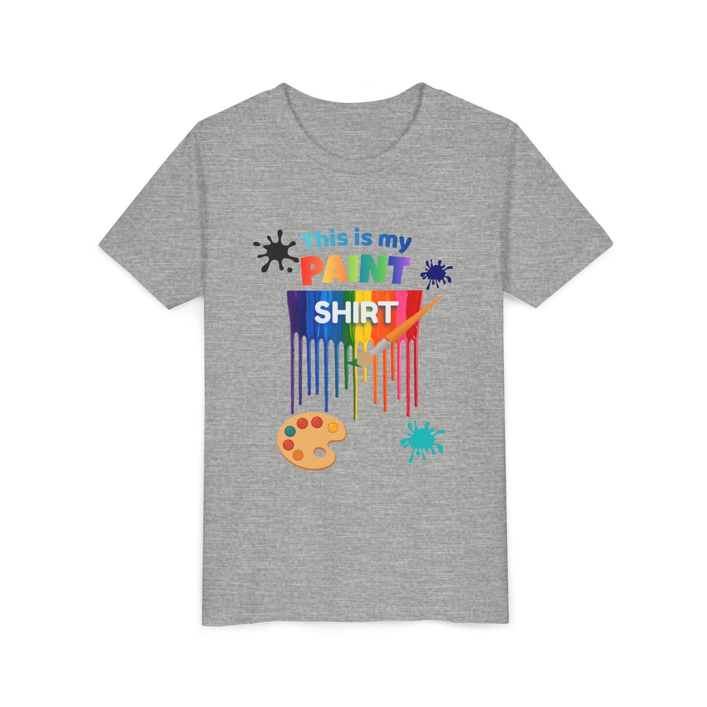 This Is My Paint Shirt Youth Tee | Rainbow Paint Drip Art Palette