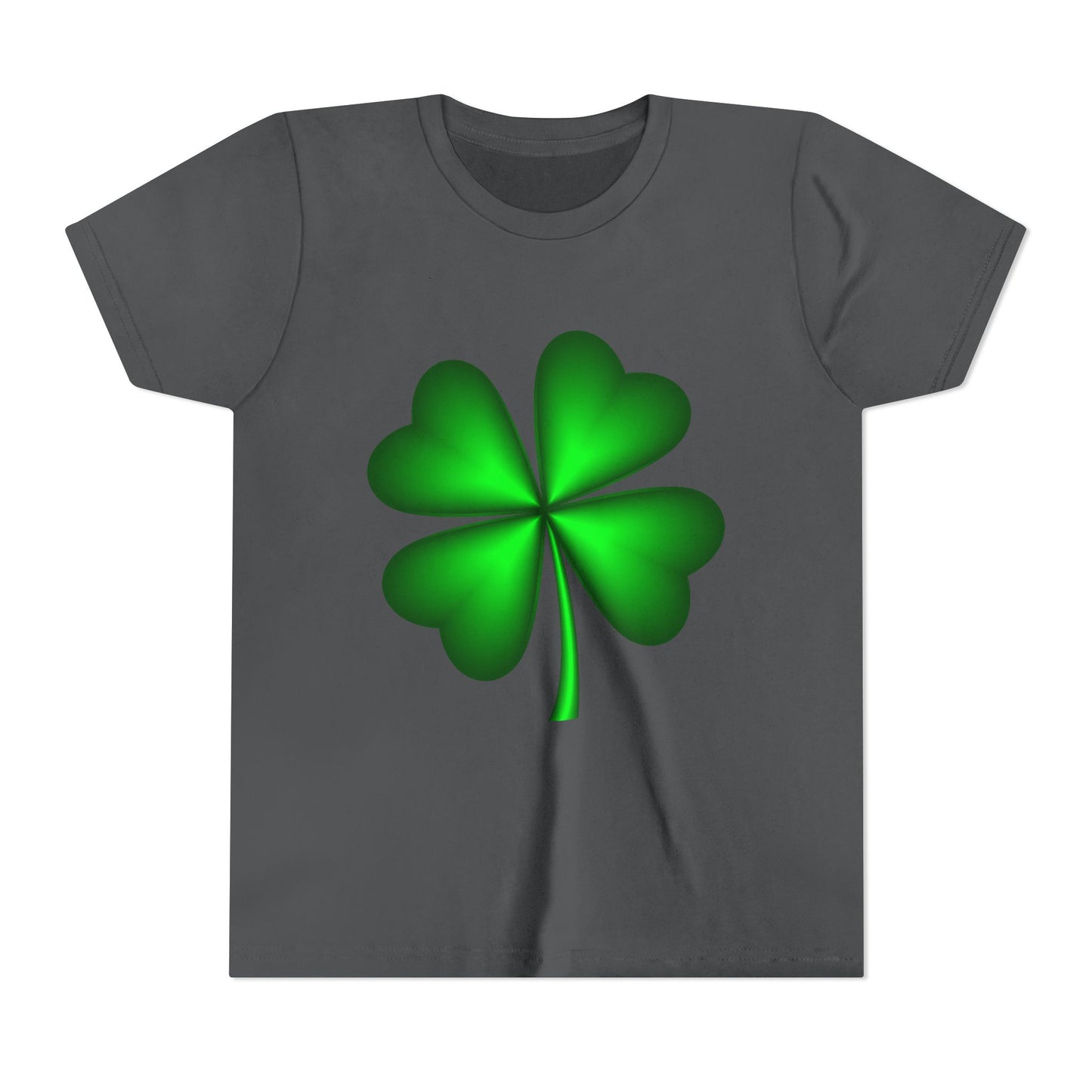 Green Four-Leaf Clover Youth Tee | St. Patrick's Day Shamrock Shirt