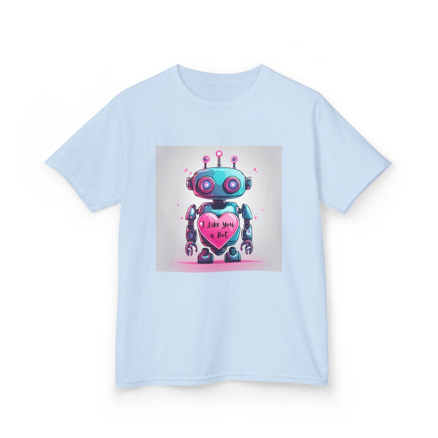 I Like You a Bot - Blue Robot Valentine's Kids Tee