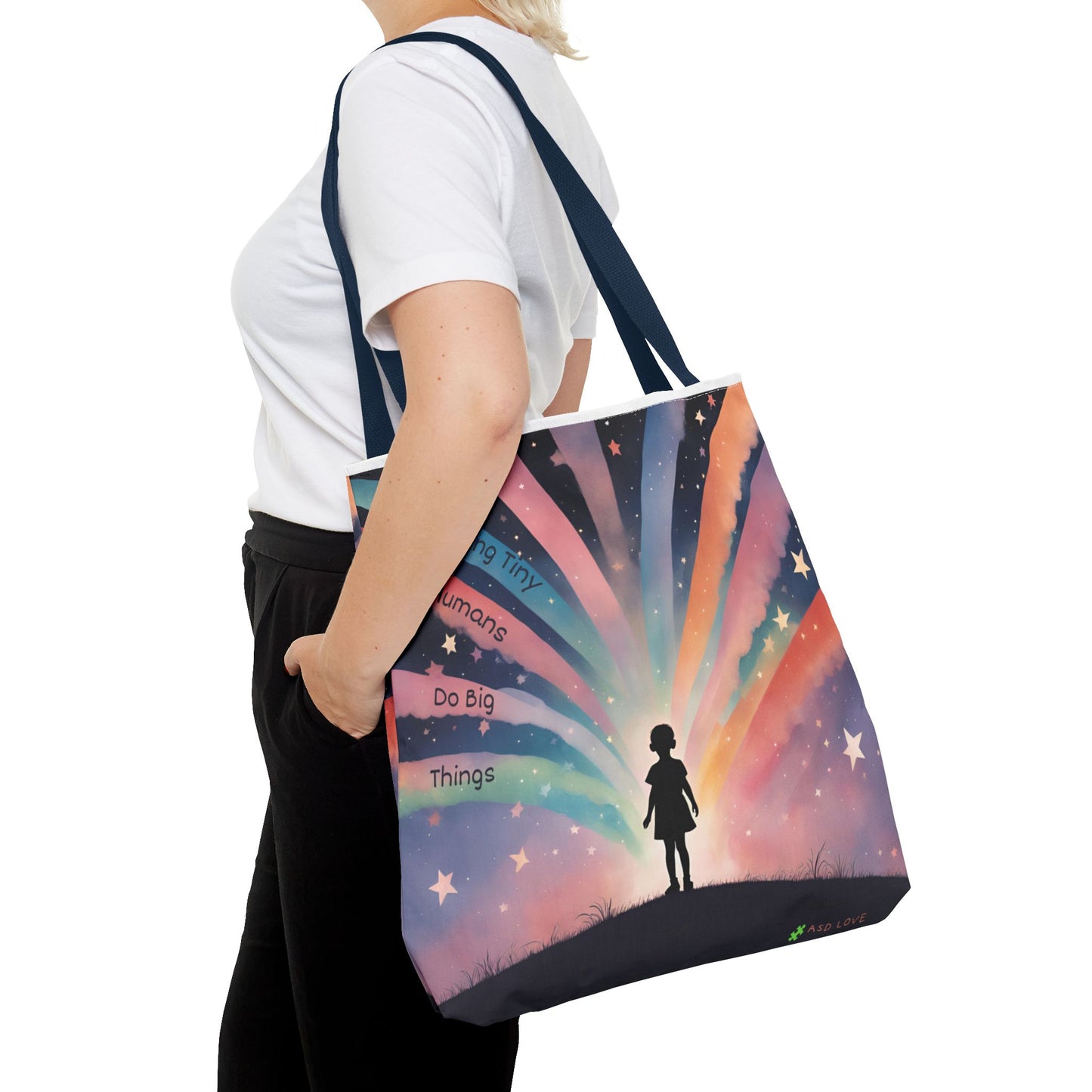 Helping Tiny Humans Do Big Things Tote - Inspiring Kids to Reach for the Stars