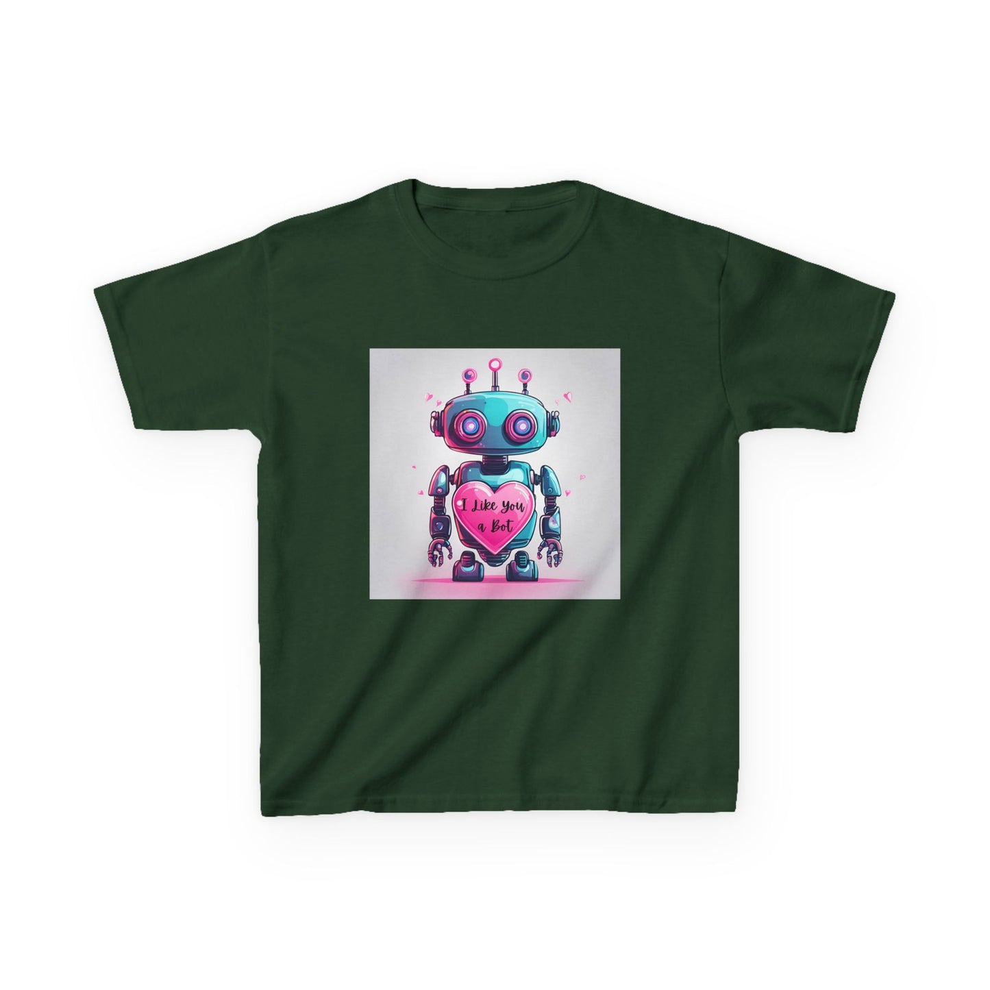 I Like You a Bot - Blue Robot Valentine's Kids Tee