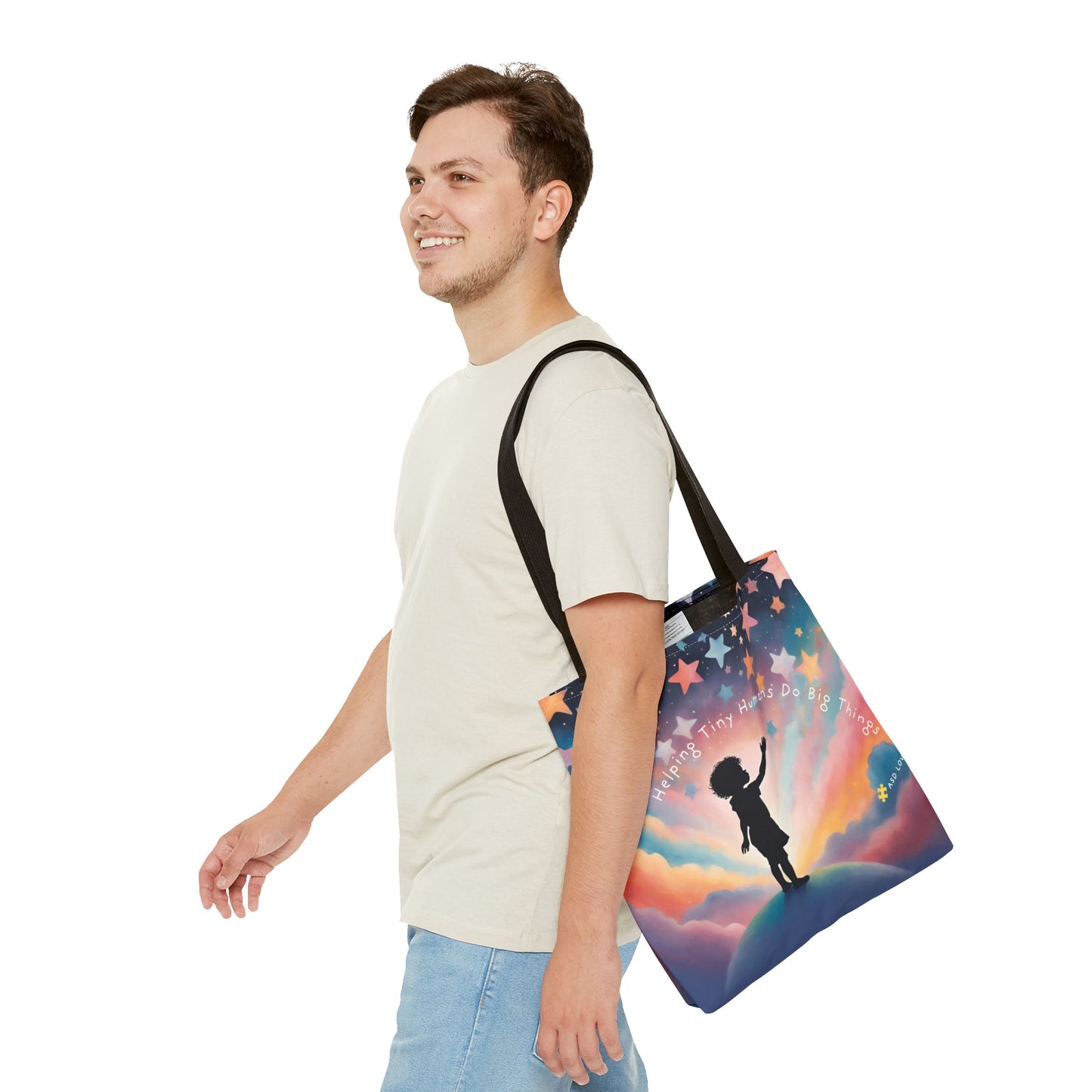 Helping Tiny Humans Do Big Things Tote - Inspiring Kids to Reach for the Stars