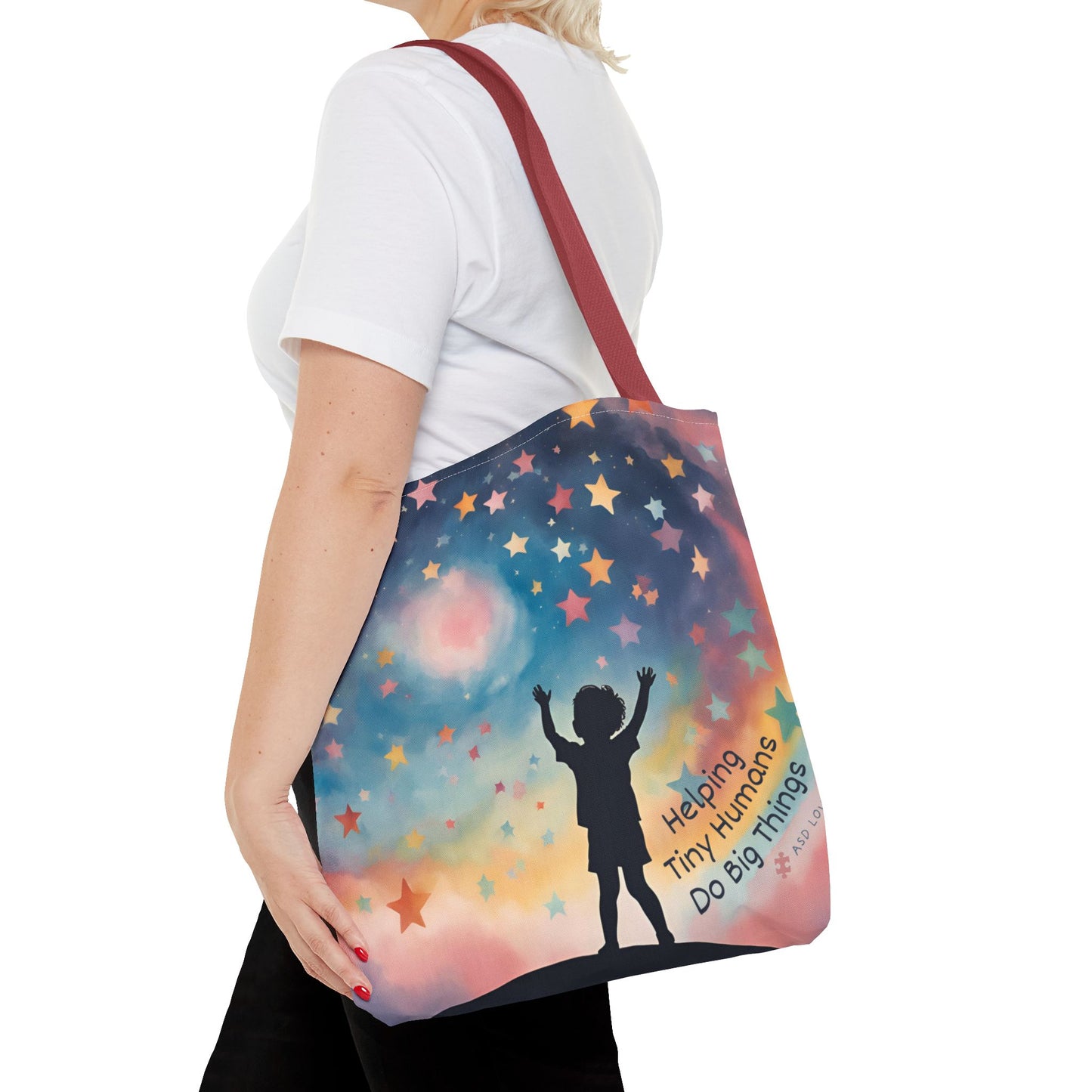 Helping Tiny Humans Do Big Things Tote - Inspiring Kids to Reach for the Stars