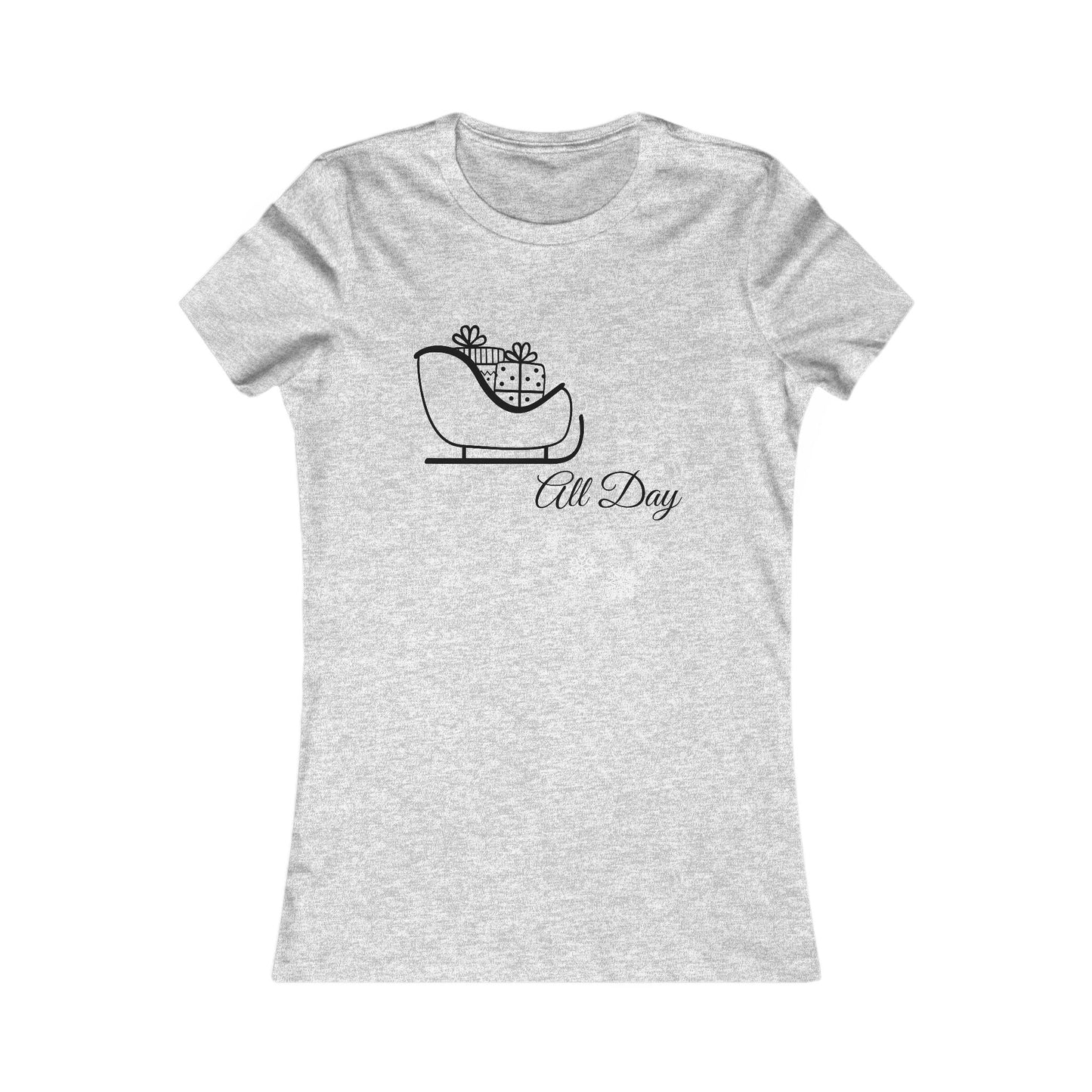 Sleigh All Day Christmas Shirt - Cute Sleigh and Snowflake Festive Holiday Tee