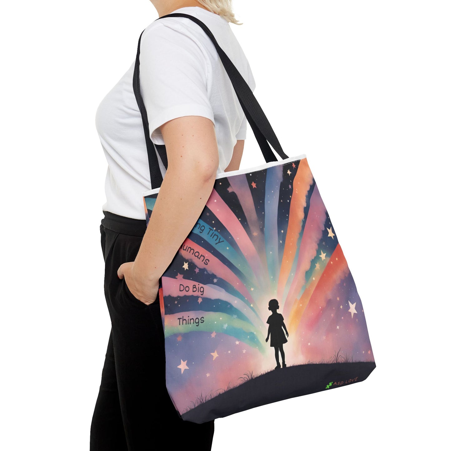 Helping Tiny Humans Do Big Things Tote - Inspiring Kids to Reach for the Stars