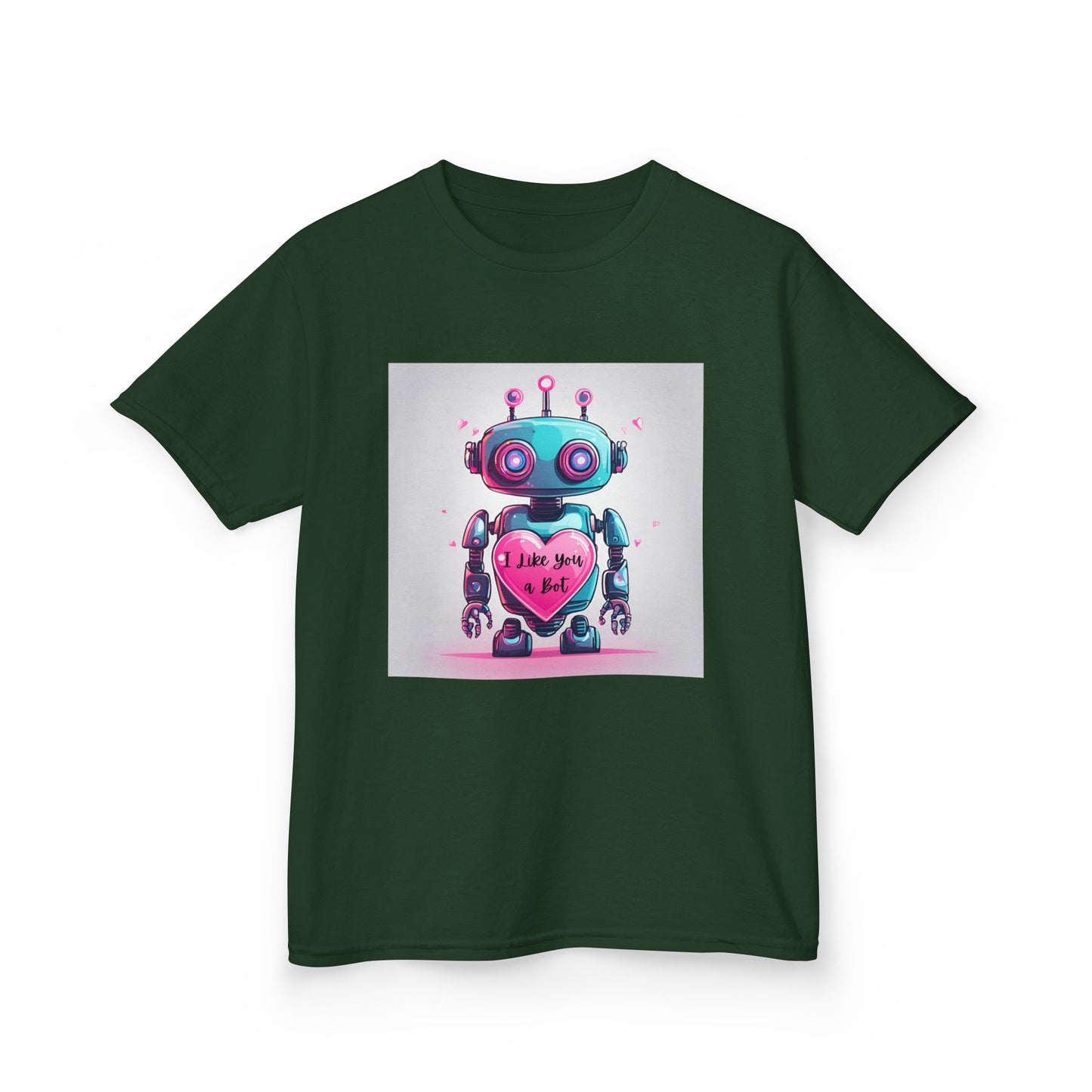 I Like You a Bot - Blue Robot Valentine's Kids Tee