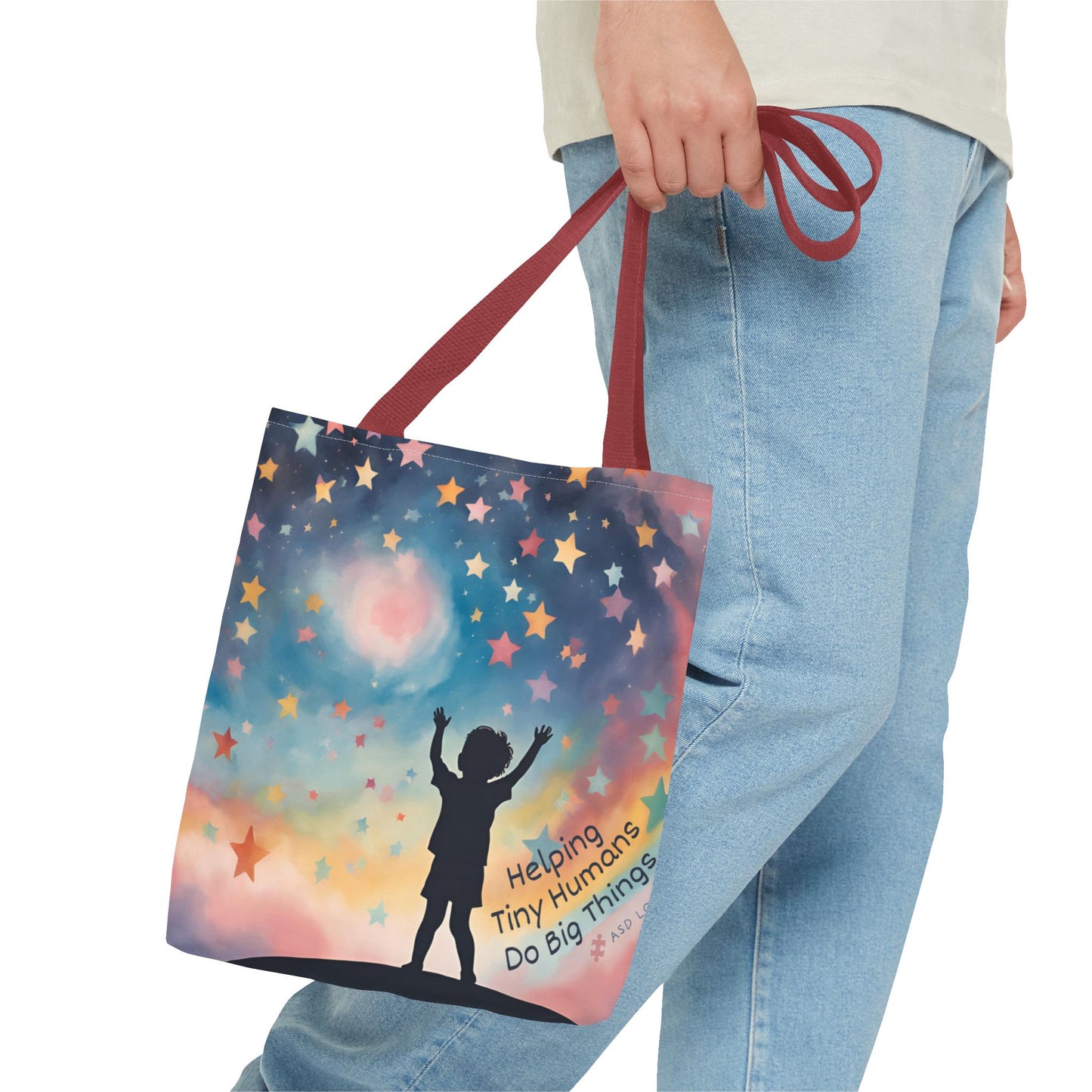Helping Tiny Humans Do Big Things Tote - Inspiring Kids to Reach for the Stars