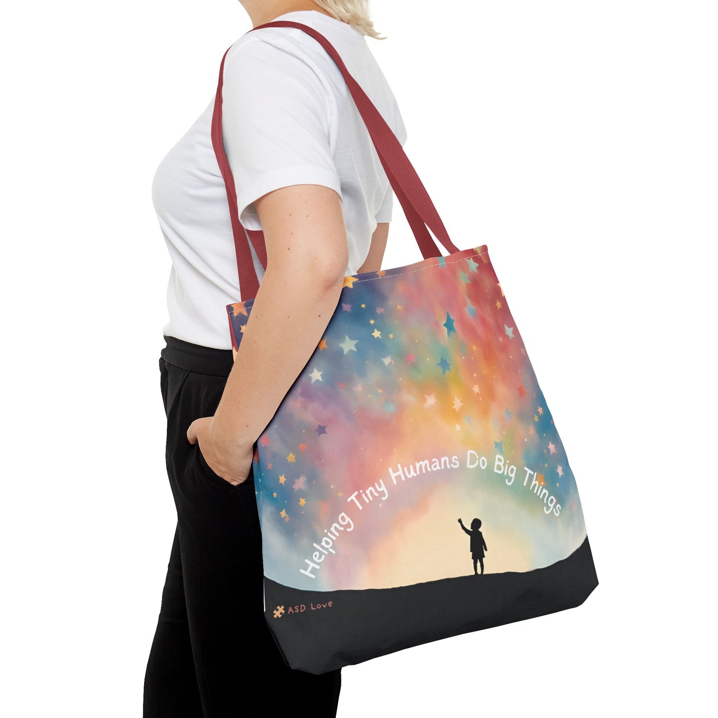 Helping Tiny Humans Do Big Things Tote - Inspiring Kids to Reach for the Stars