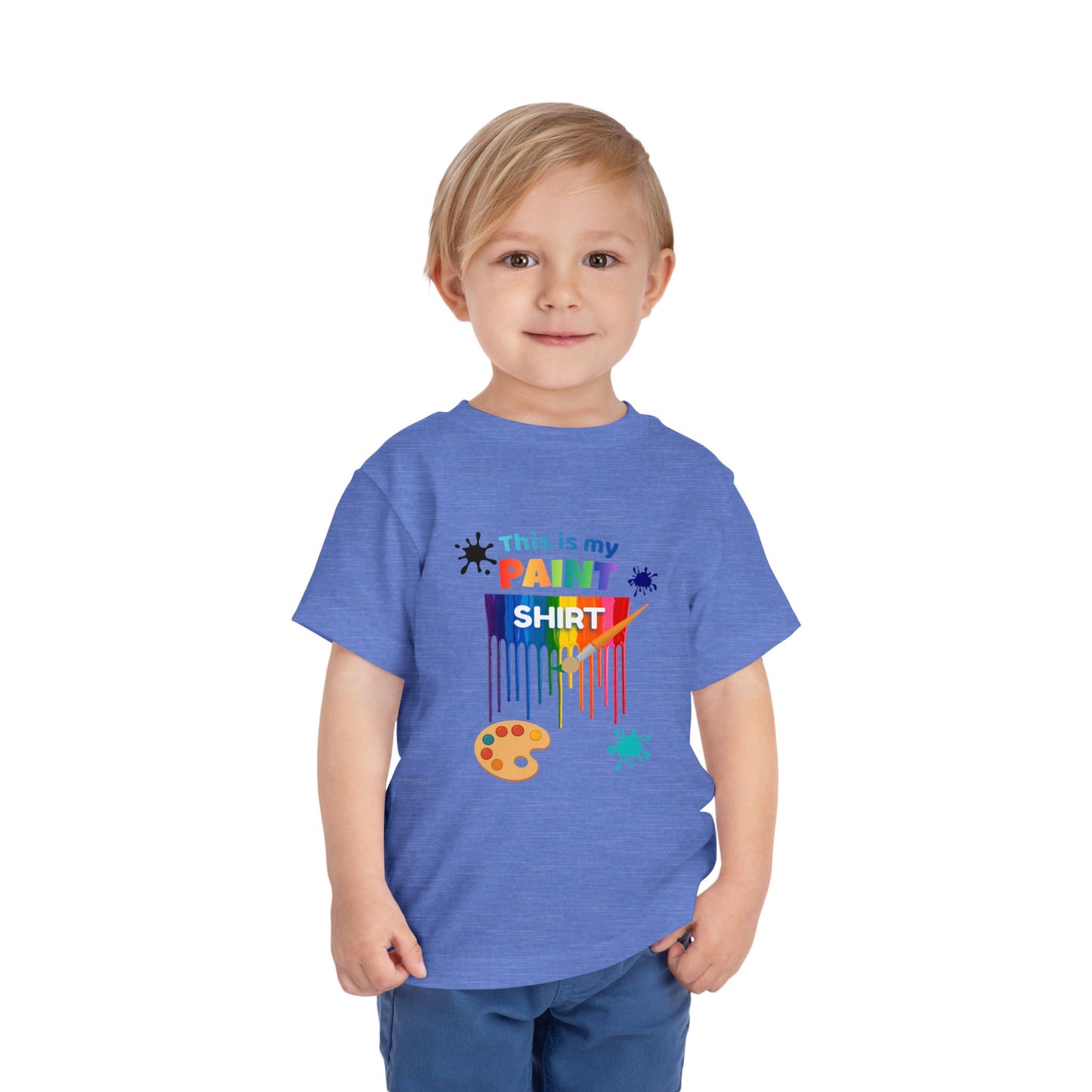 This Is My Paint Shirt Toddler Tee | Colorful Paint Palette Drips, Art Splash Design