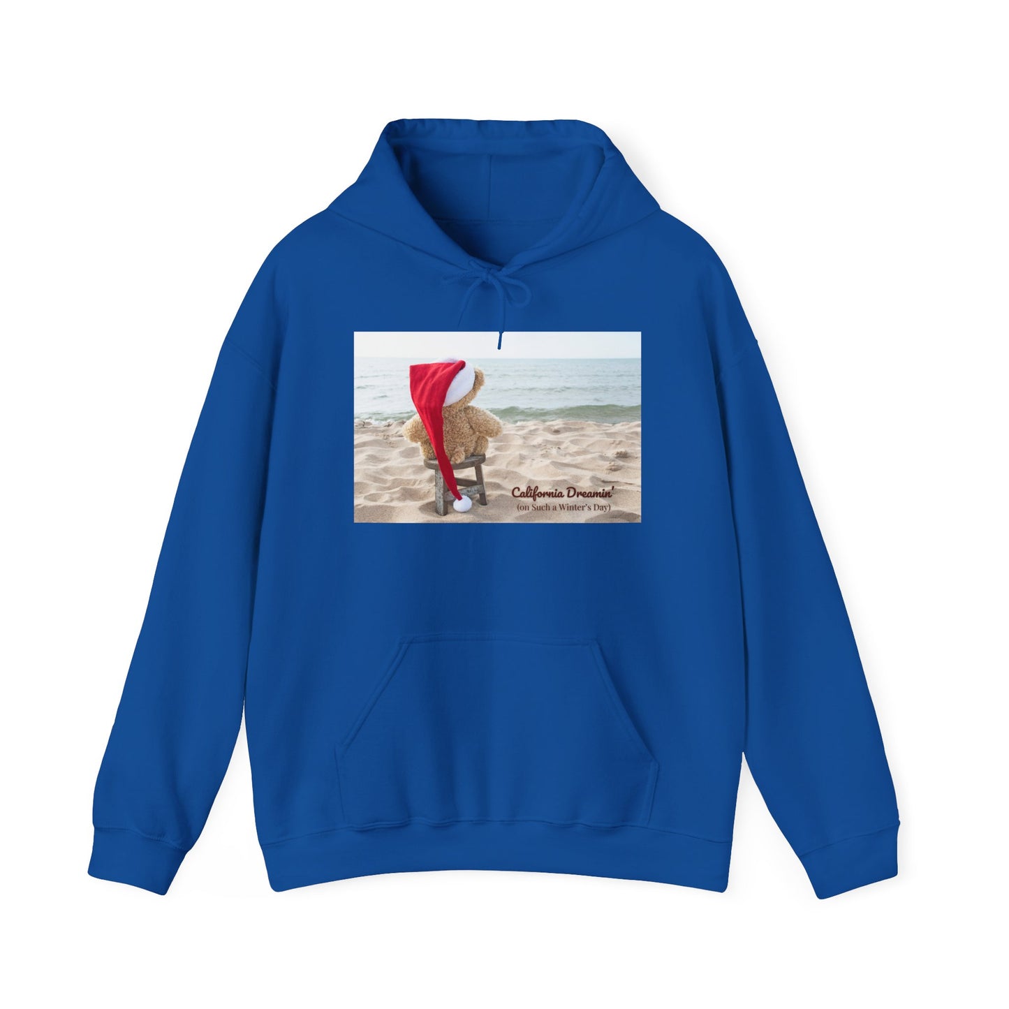 California Christmas Hoodie | Santa Bear on the Beach | Cozy Winter Hoodie | Funny Holiday Sweatshirt | West Coast Xmas Gift