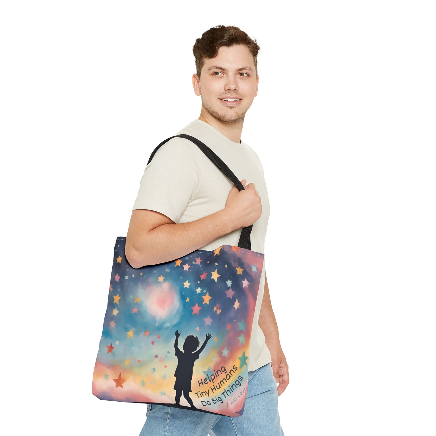 Helping Tiny Humans Do Big Things Tote - Inspiring Kids to Reach for the Stars