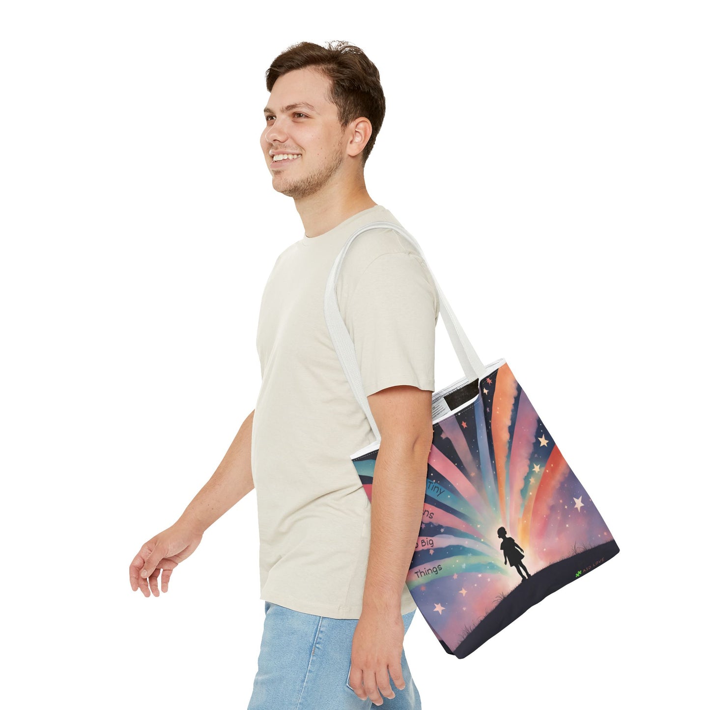 Helping Tiny Humans Do Big Things Tote - Inspiring Kids to Reach for the Stars