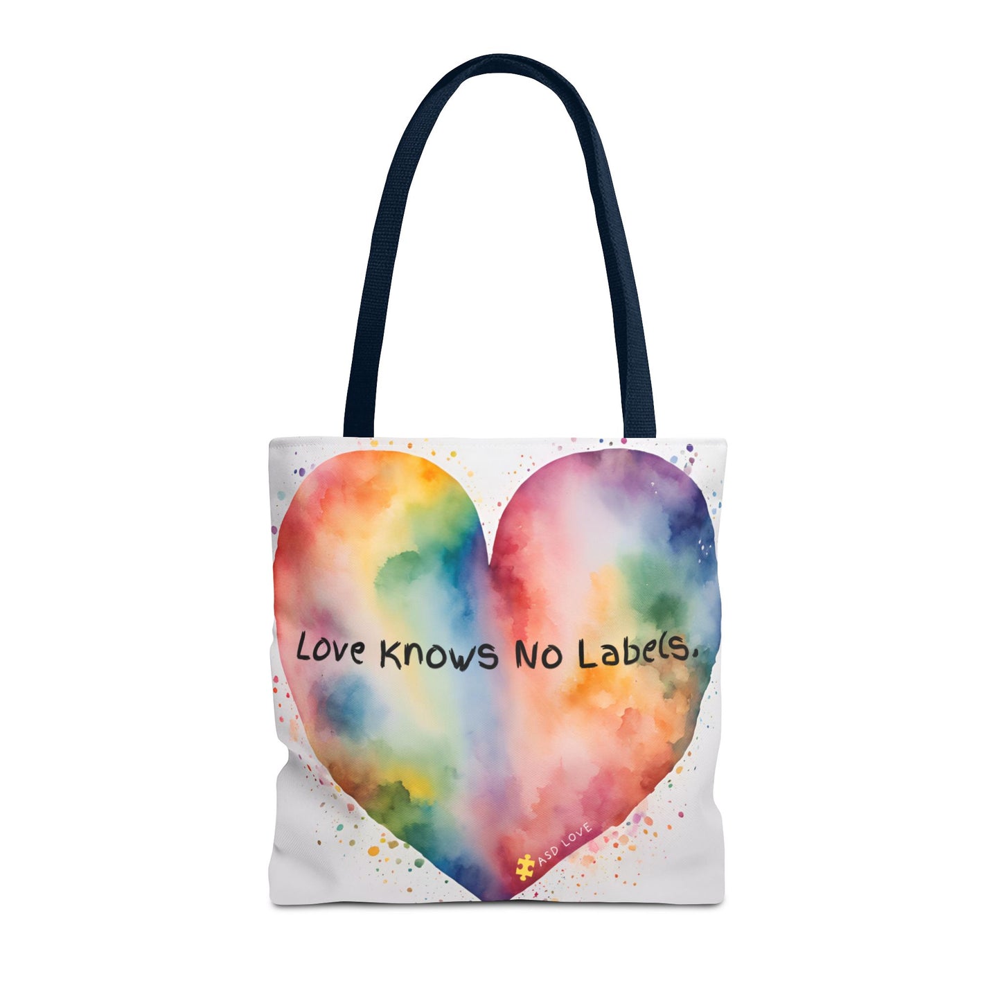 Love Knows No Labels - Big Heart Tote Bag - Show Your True Colors