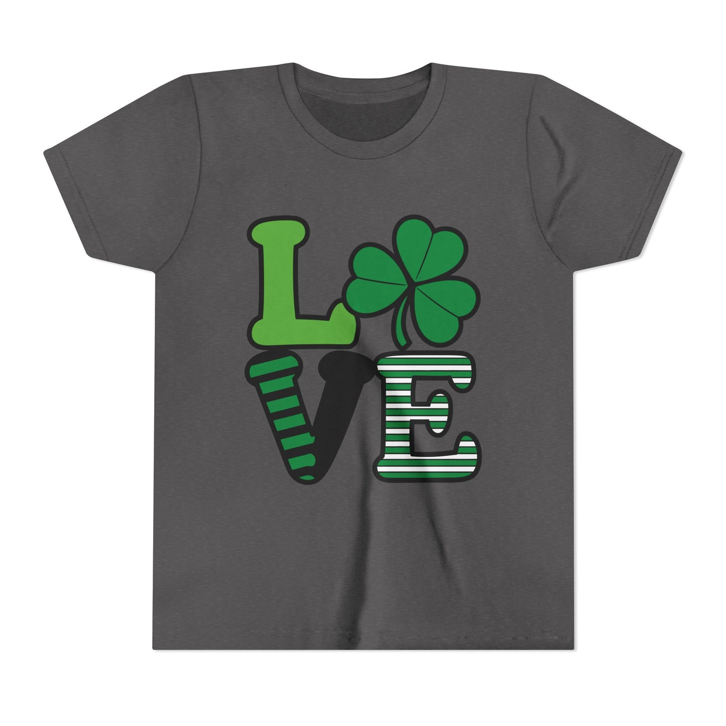 LOVE Shamrock Youth Tee | St. Patrick's Day Clover Graphic