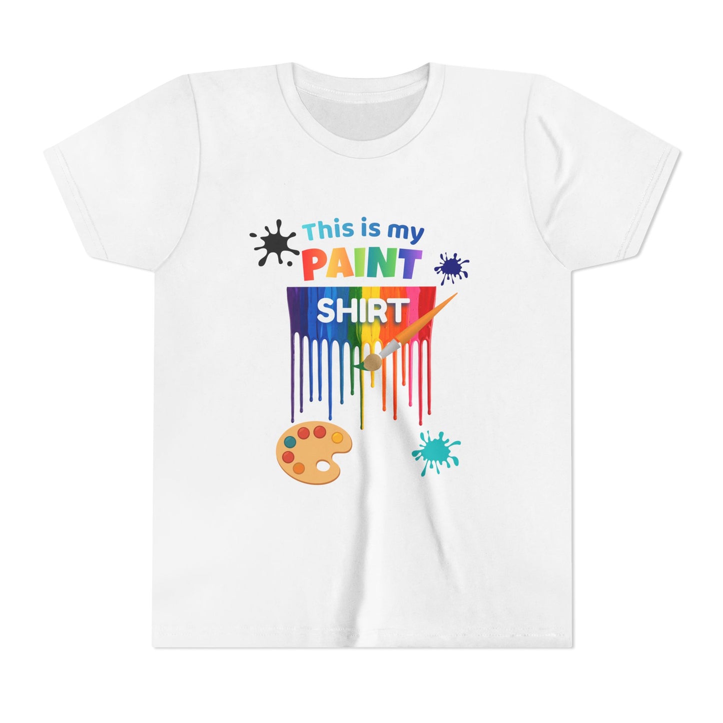 This Is My Paint Shirt Youth Tee | Rainbow Paint Drip Art Palette