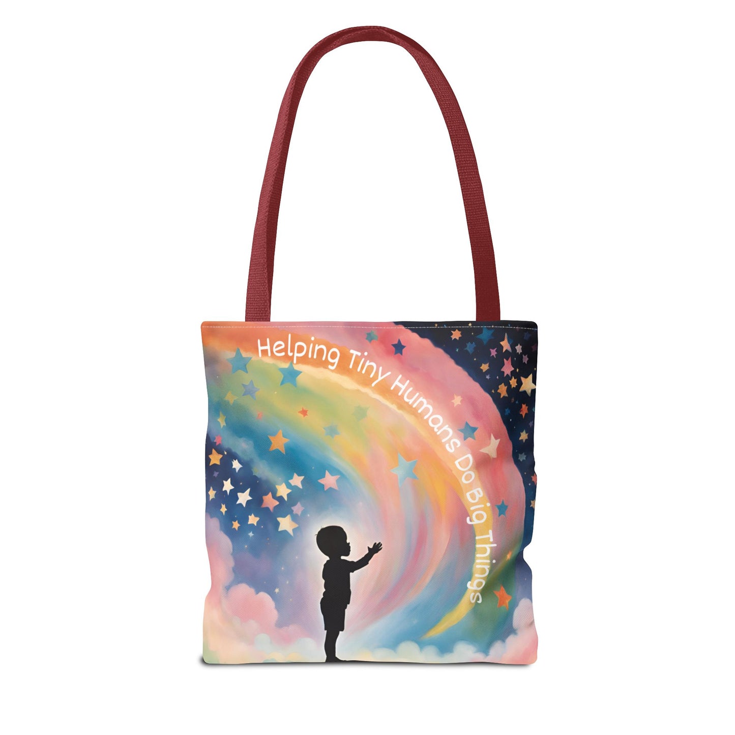 Helping Tiny Humans Do Big Things Tote - Inspiring Kids to Reach for the Stars