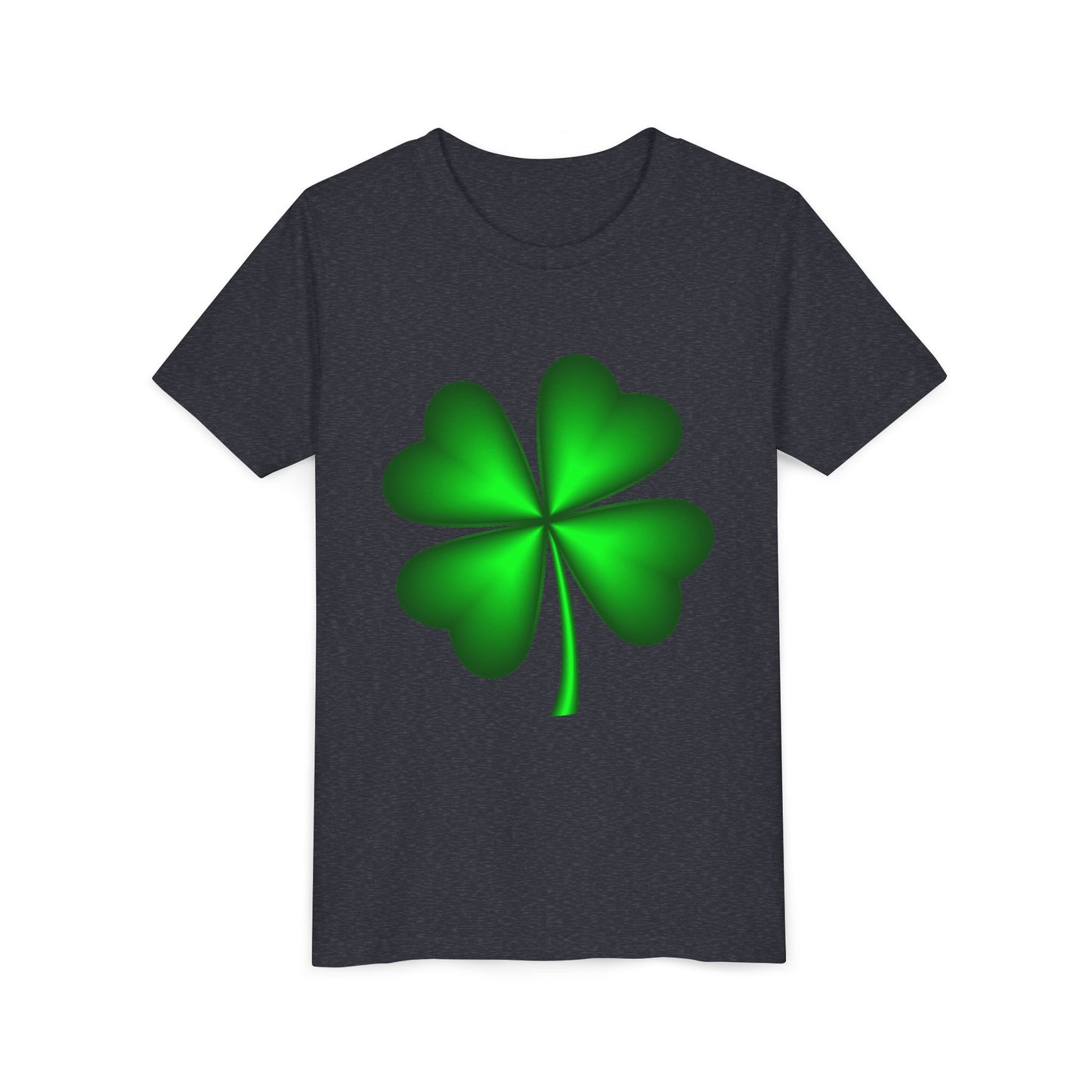 Green Four-Leaf Clover Youth Tee | St. Patrick's Day Shamrock Shirt