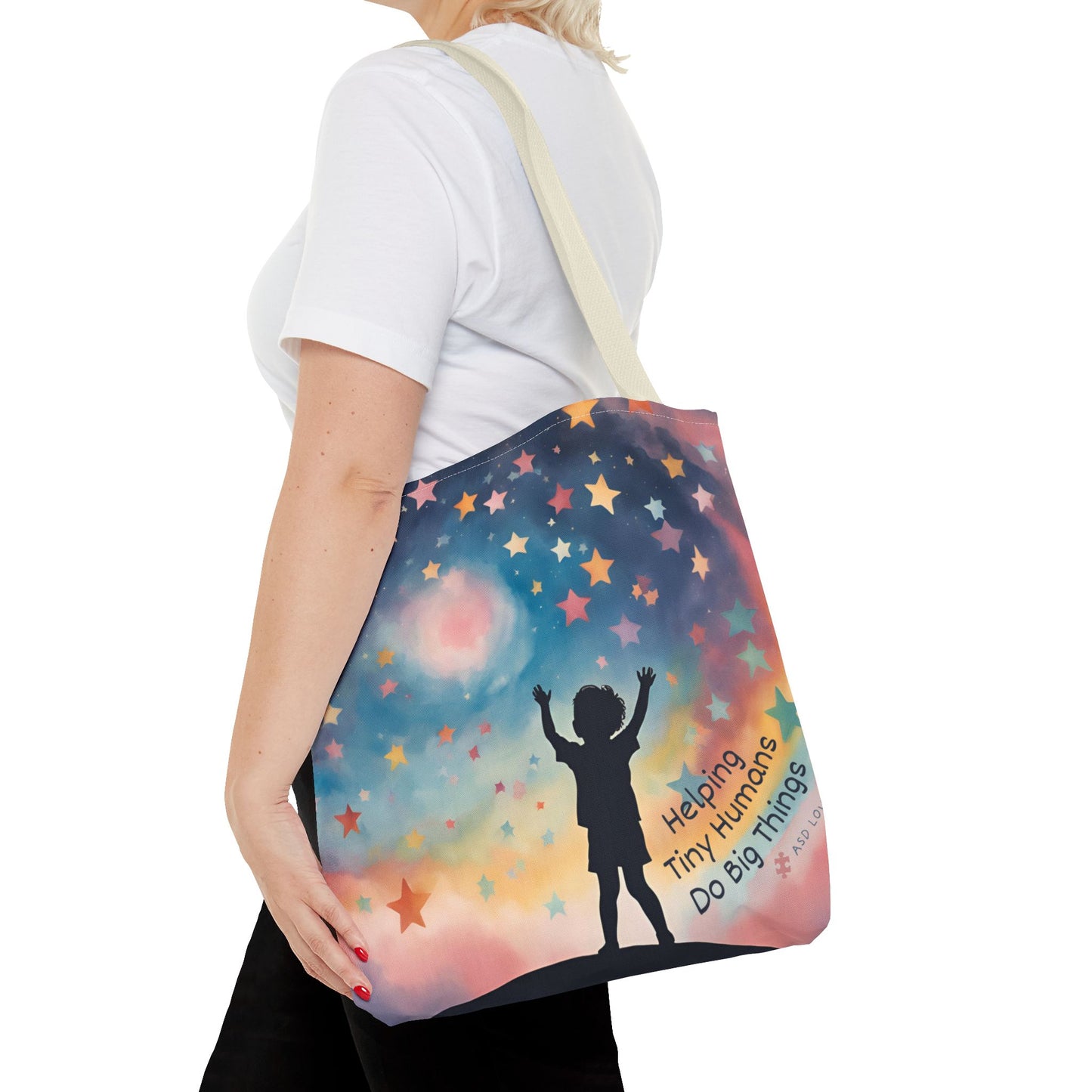 Helping Tiny Humans Do Big Things Tote - Inspiring Kids to Reach for the Stars