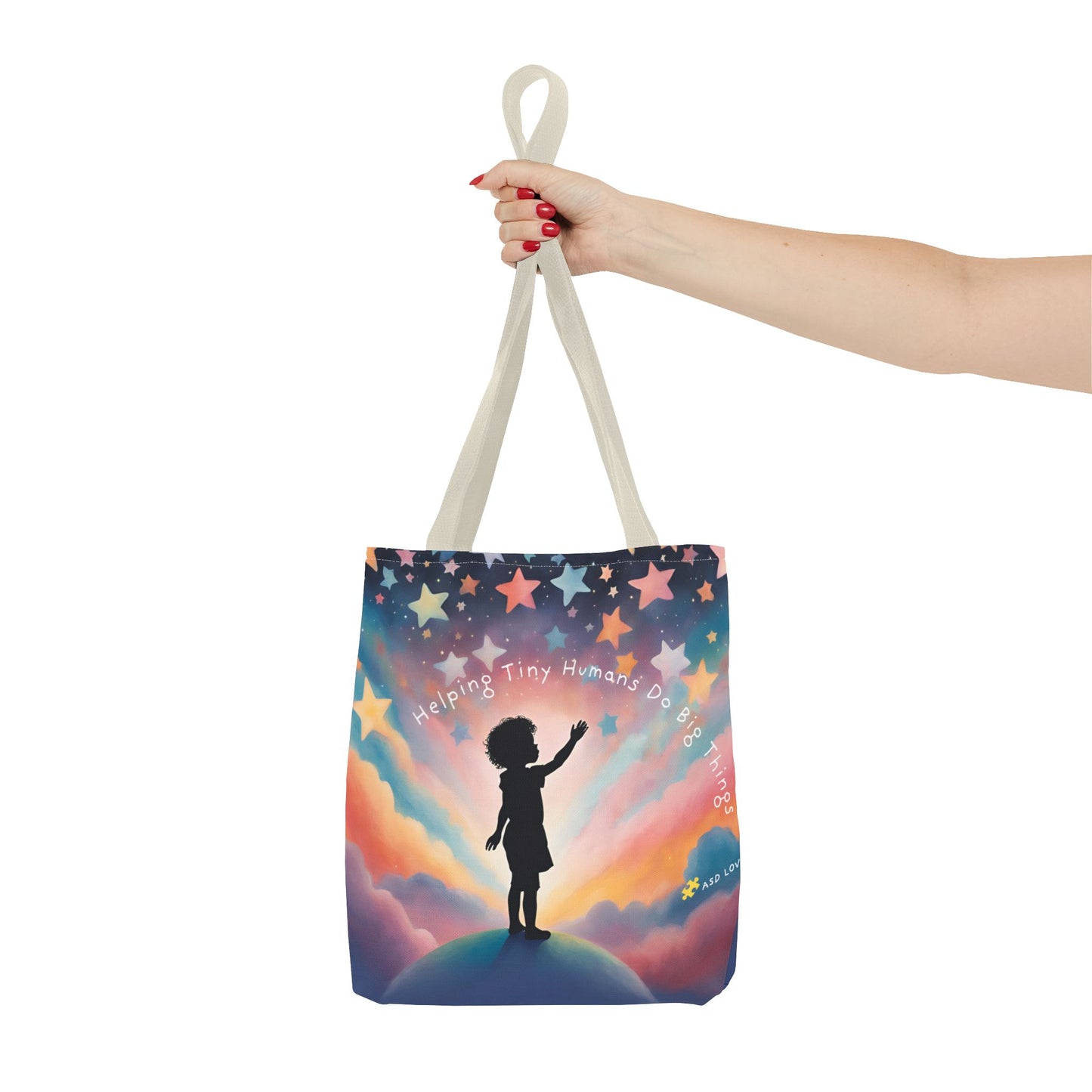 Helping Tiny Humans Do Big Things Tote - Inspiring Kids to Reach for the Stars