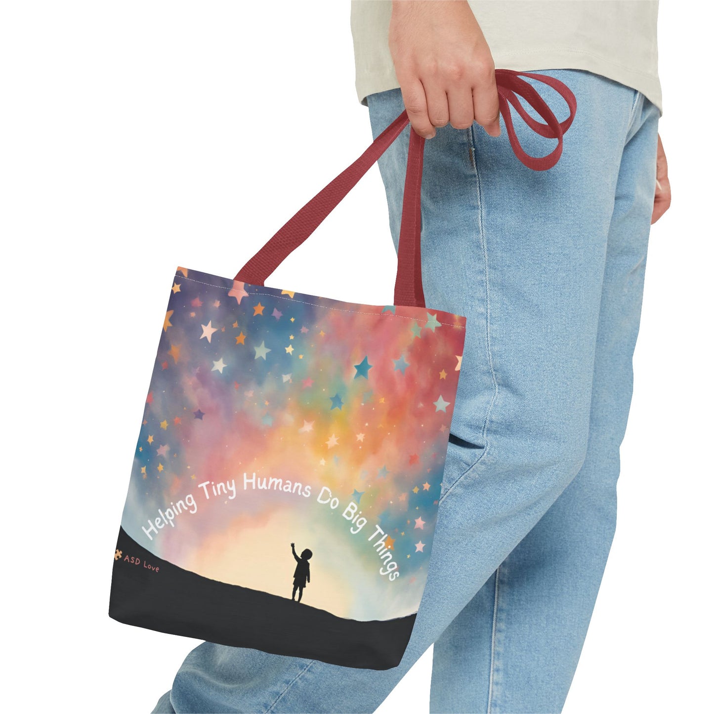 Helping Tiny Humans Do Big Things Tote - Inspiring Kids to Reach for the Stars