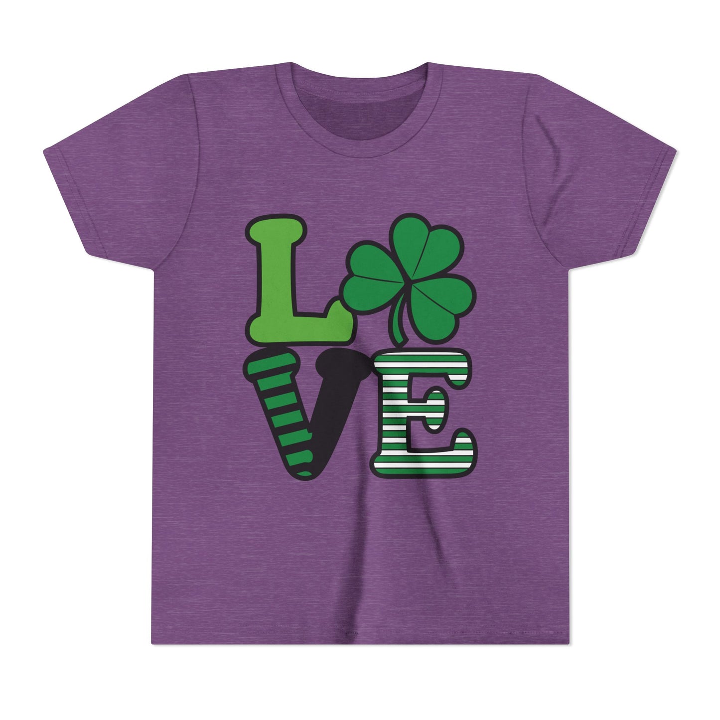 LOVE Shamrock Youth Tee | St. Patrick's Day Clover Graphic