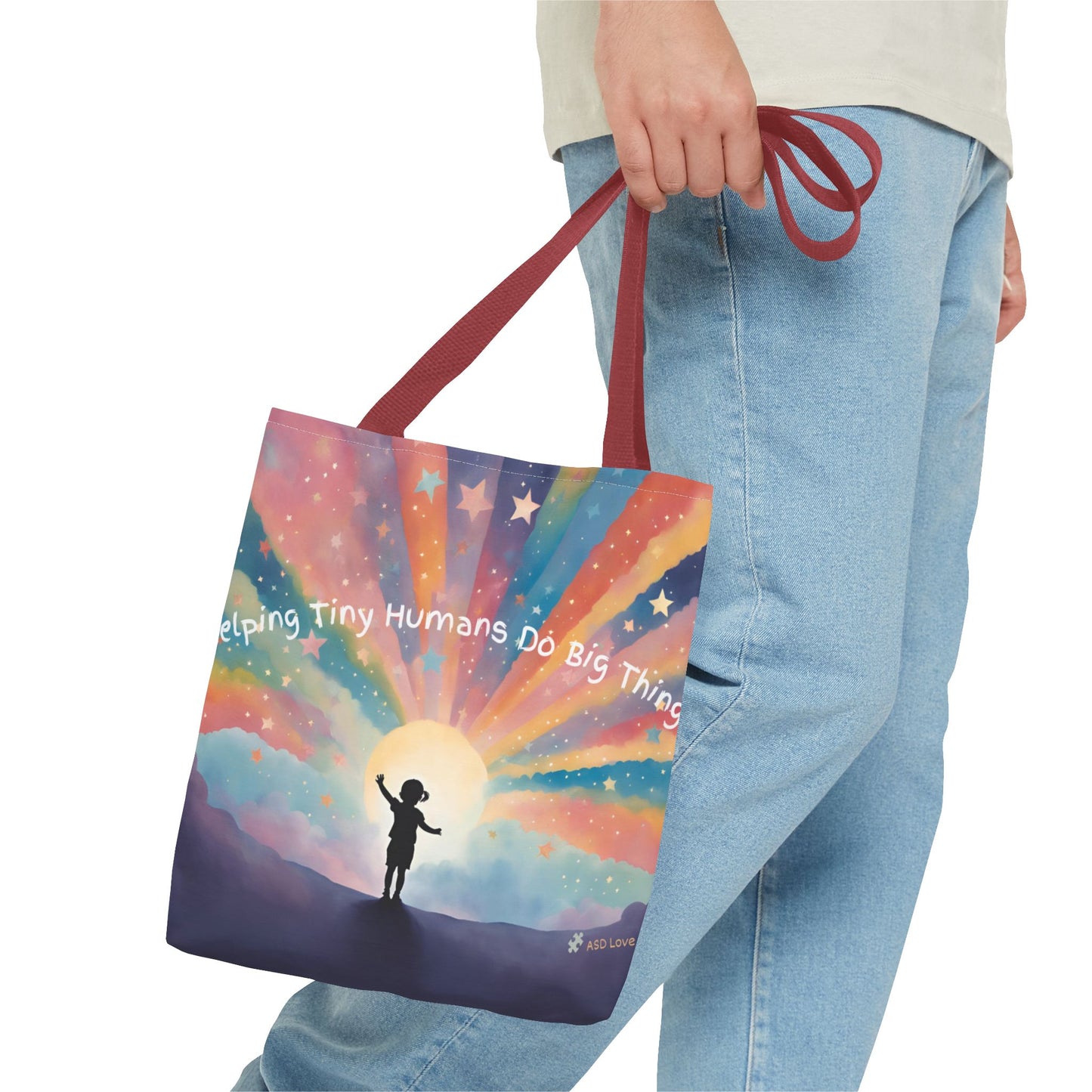 Helping Tiny Humans Do Big Things Tote - Inspiring Kids to Reach for the Stars
